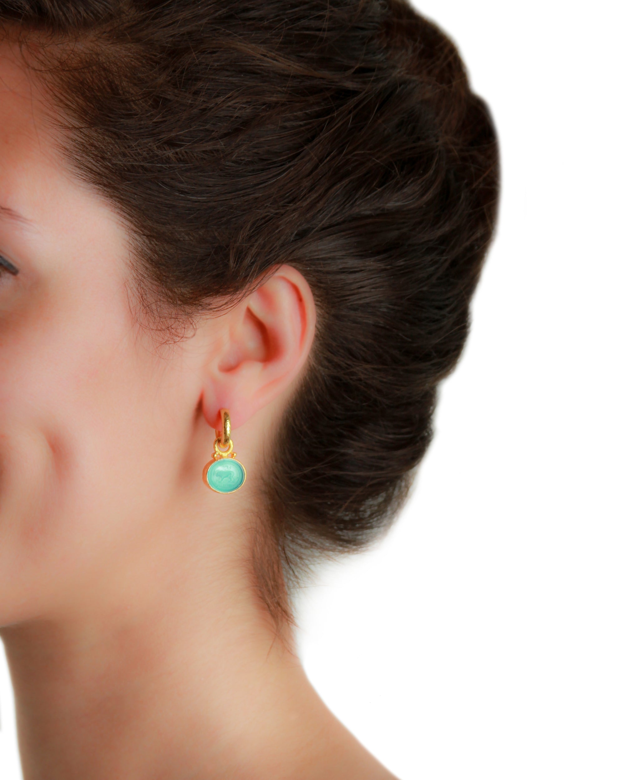 Pink 'Stalking Lion' Earring Charms