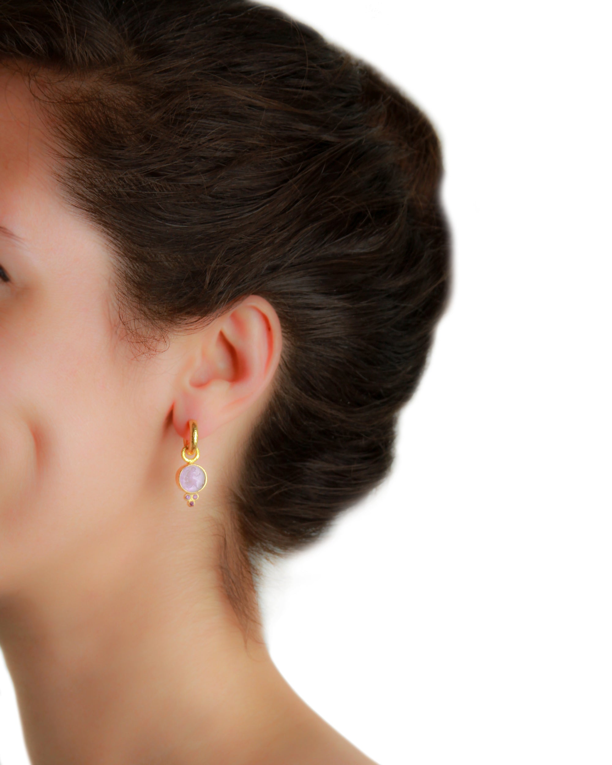 Amber 'Round Cupid' Earring Charms