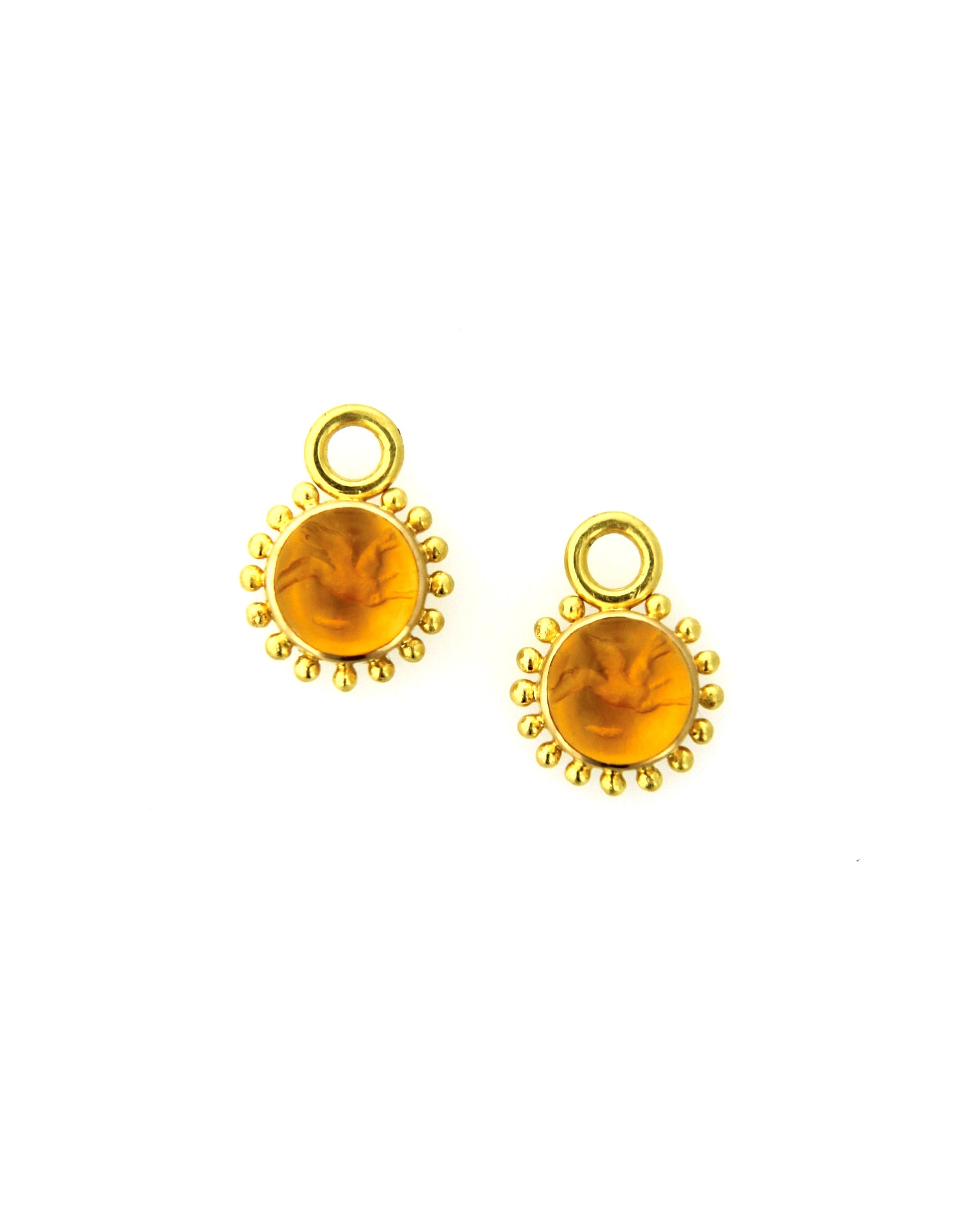 Light Amber 'Cab Tiny Griffin' Earring Charms