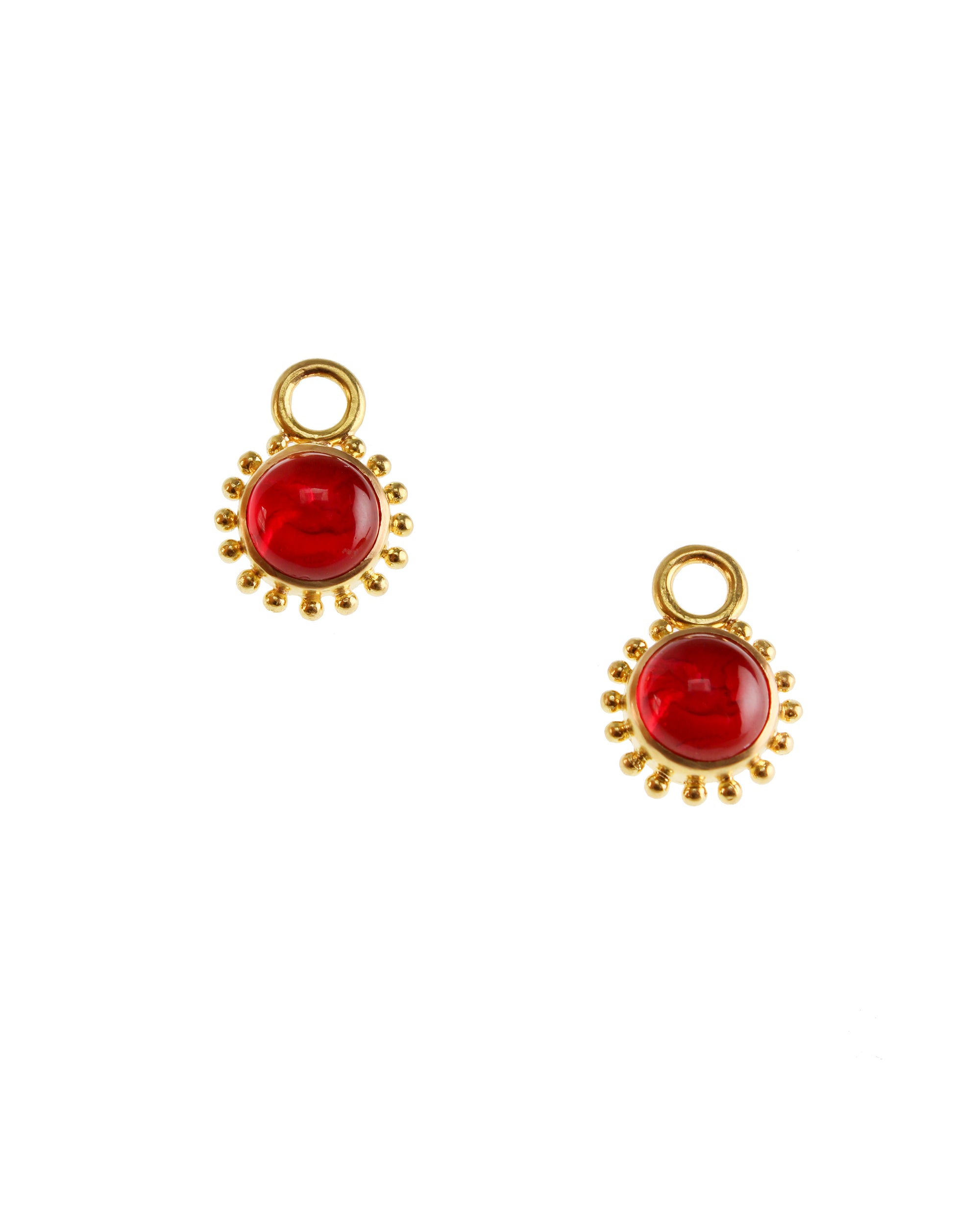 Ruby 'Cabochon Tiny Griffin' Earring Charms