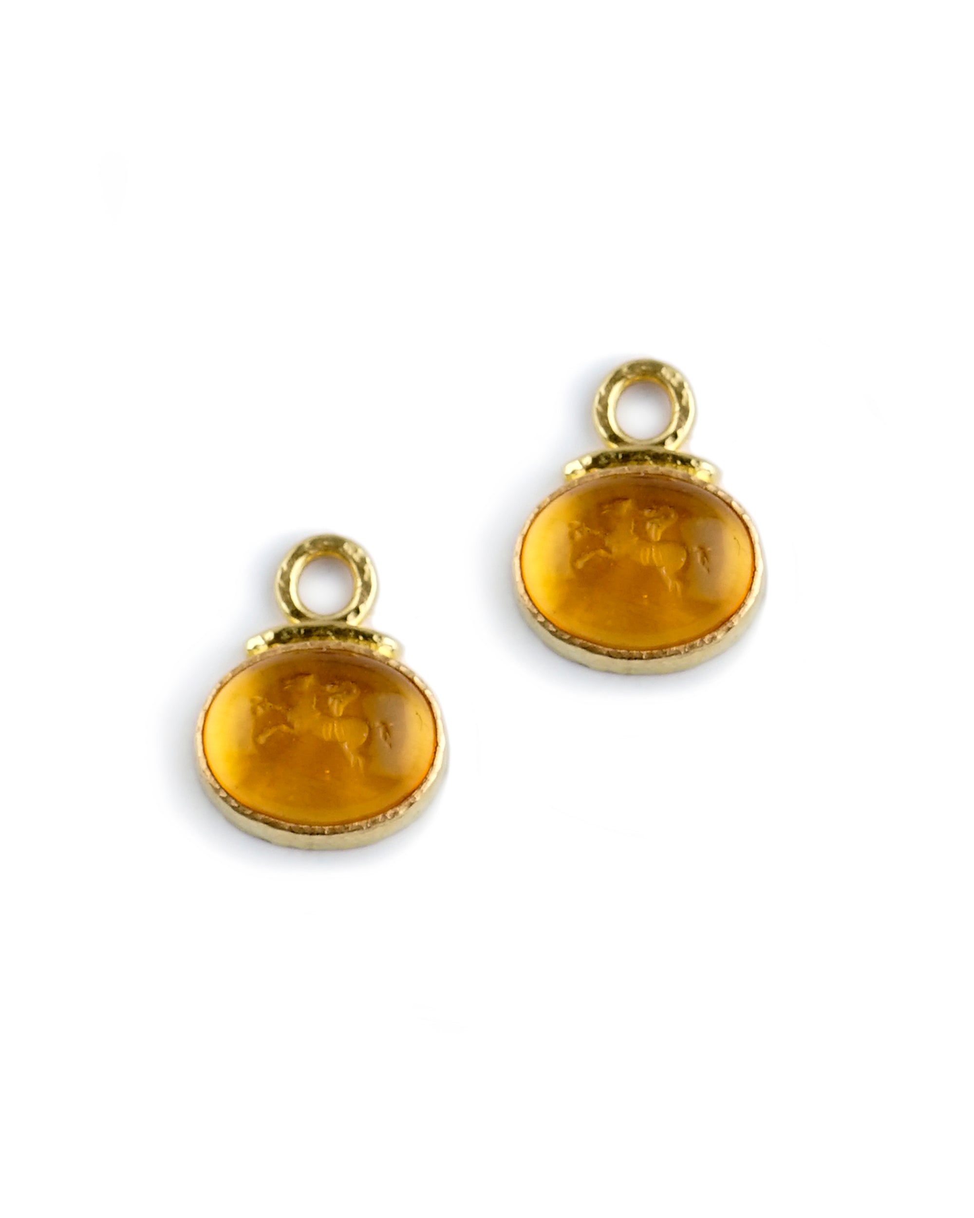 Light Amber 'Cab Equestrian' Earring Charms