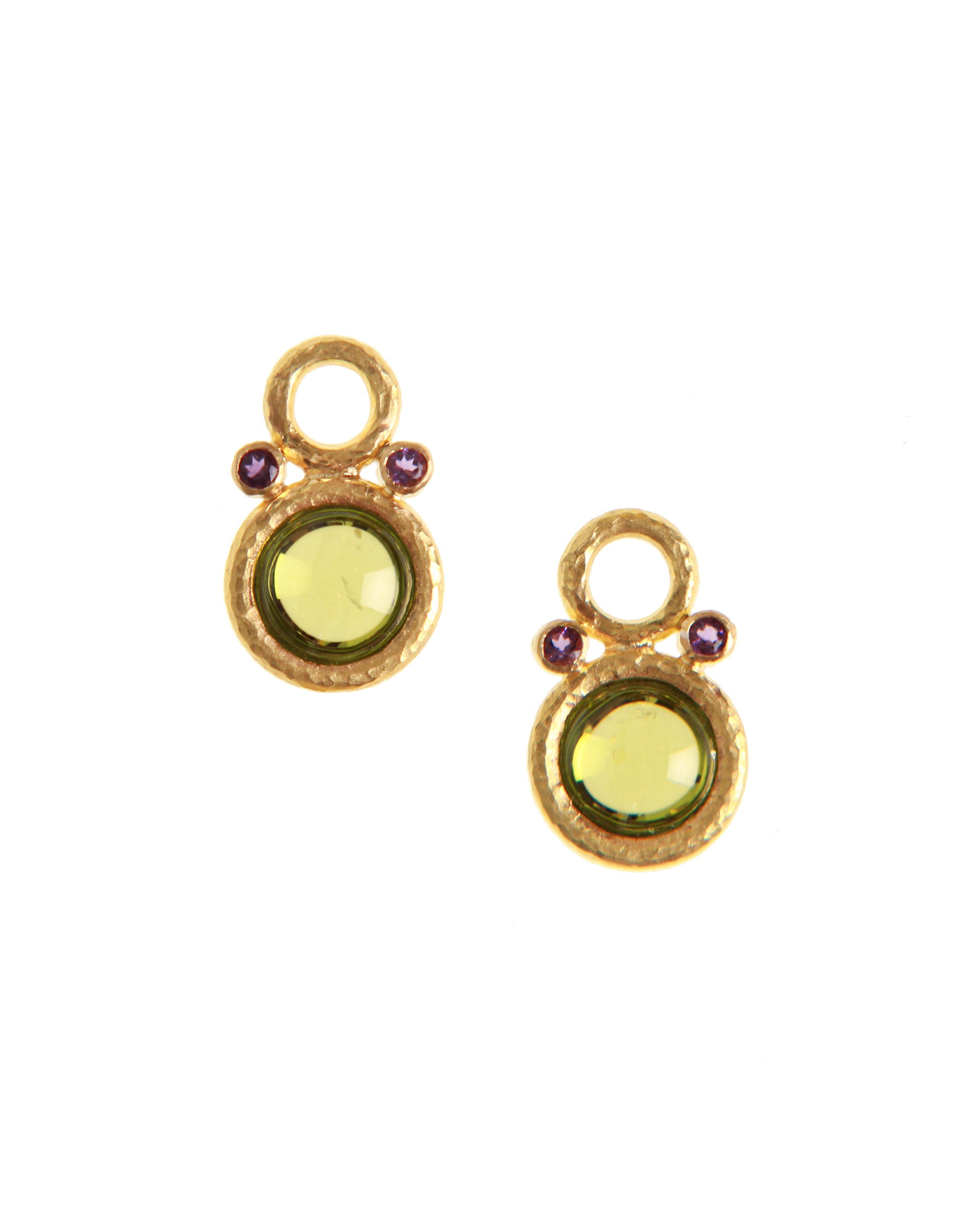 Peridot and Amethyst Earring Charms
