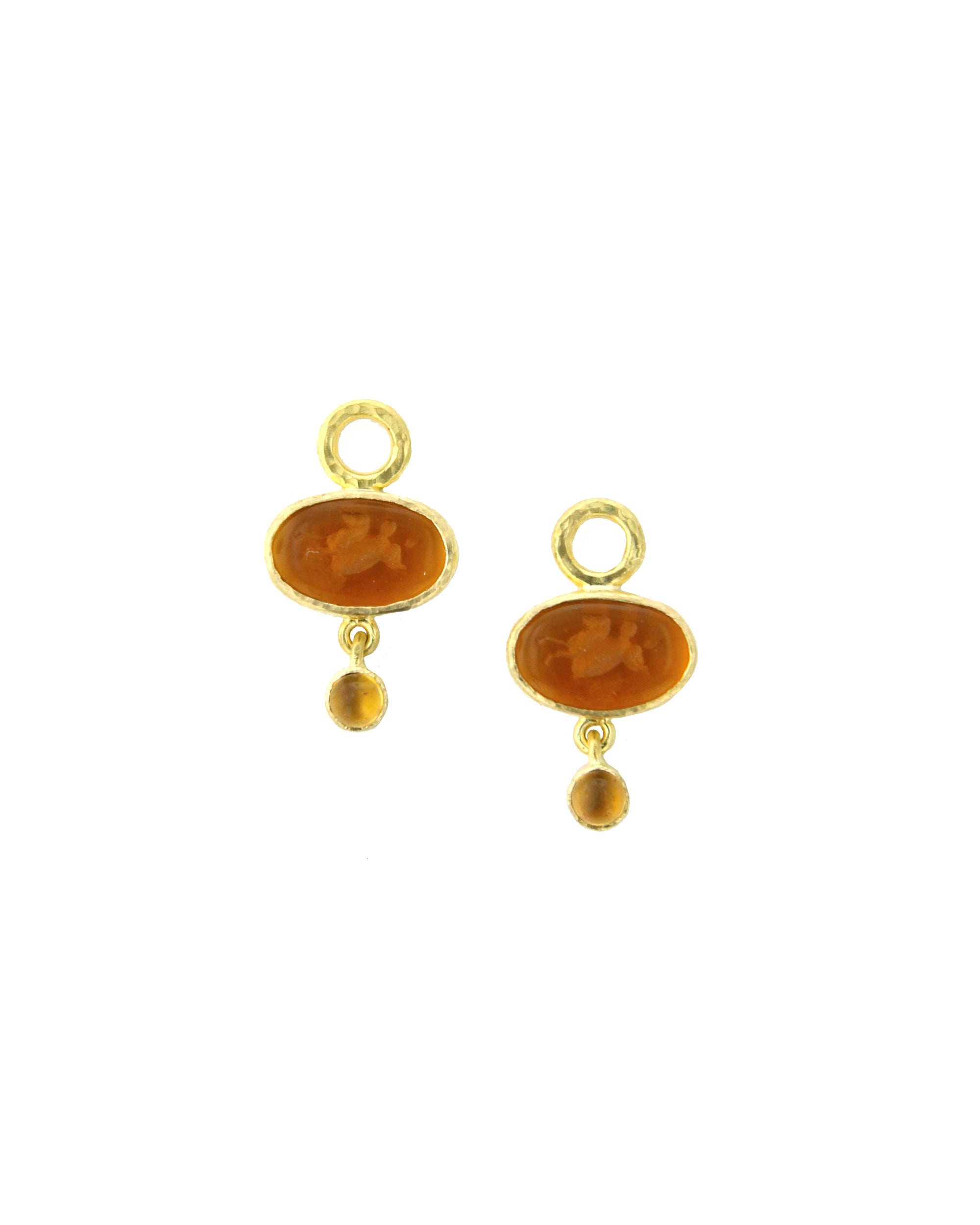 Amber 'Flying Pegasus' Earring Charms