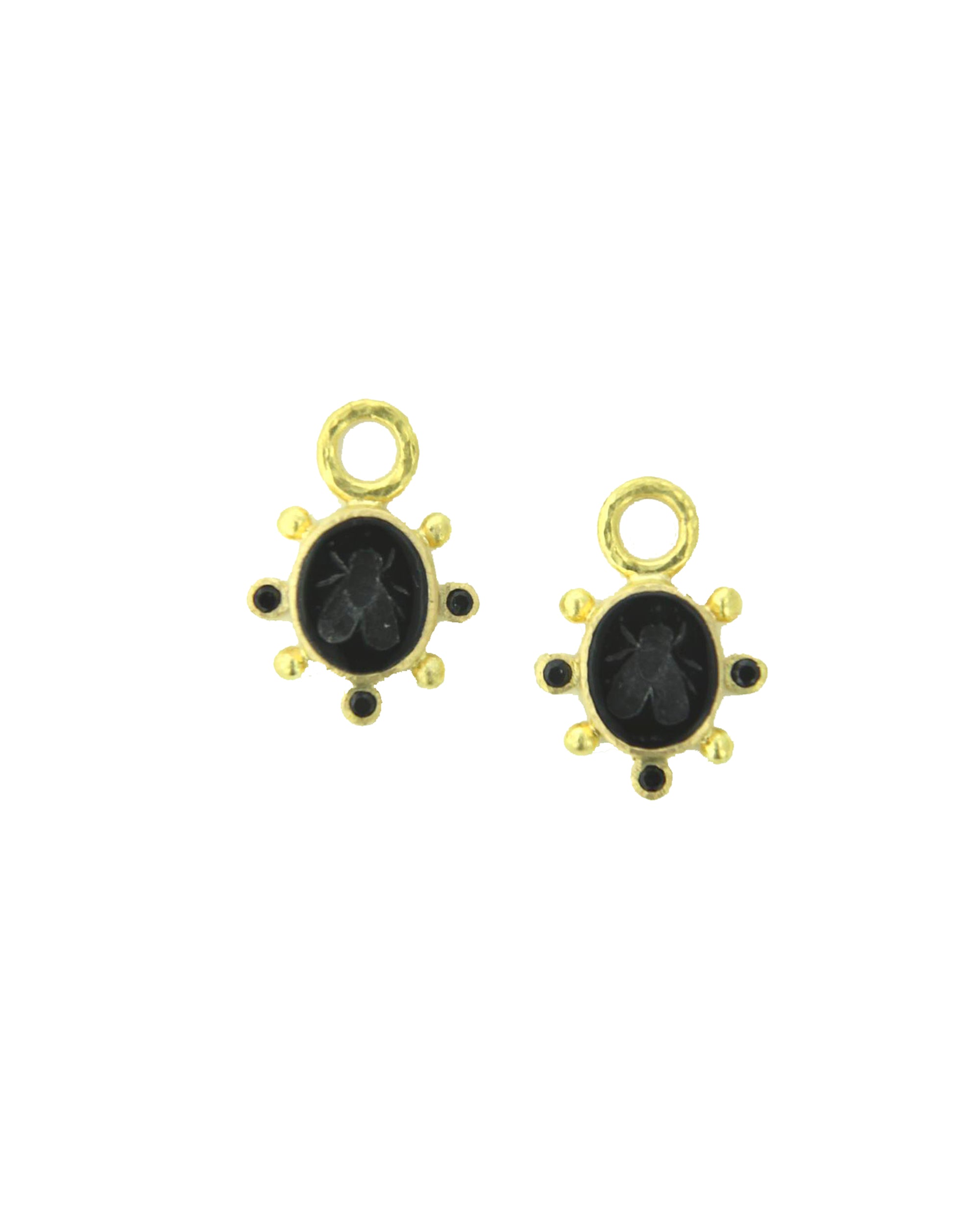 Black 'Mosca' Earring Charms for Hoops