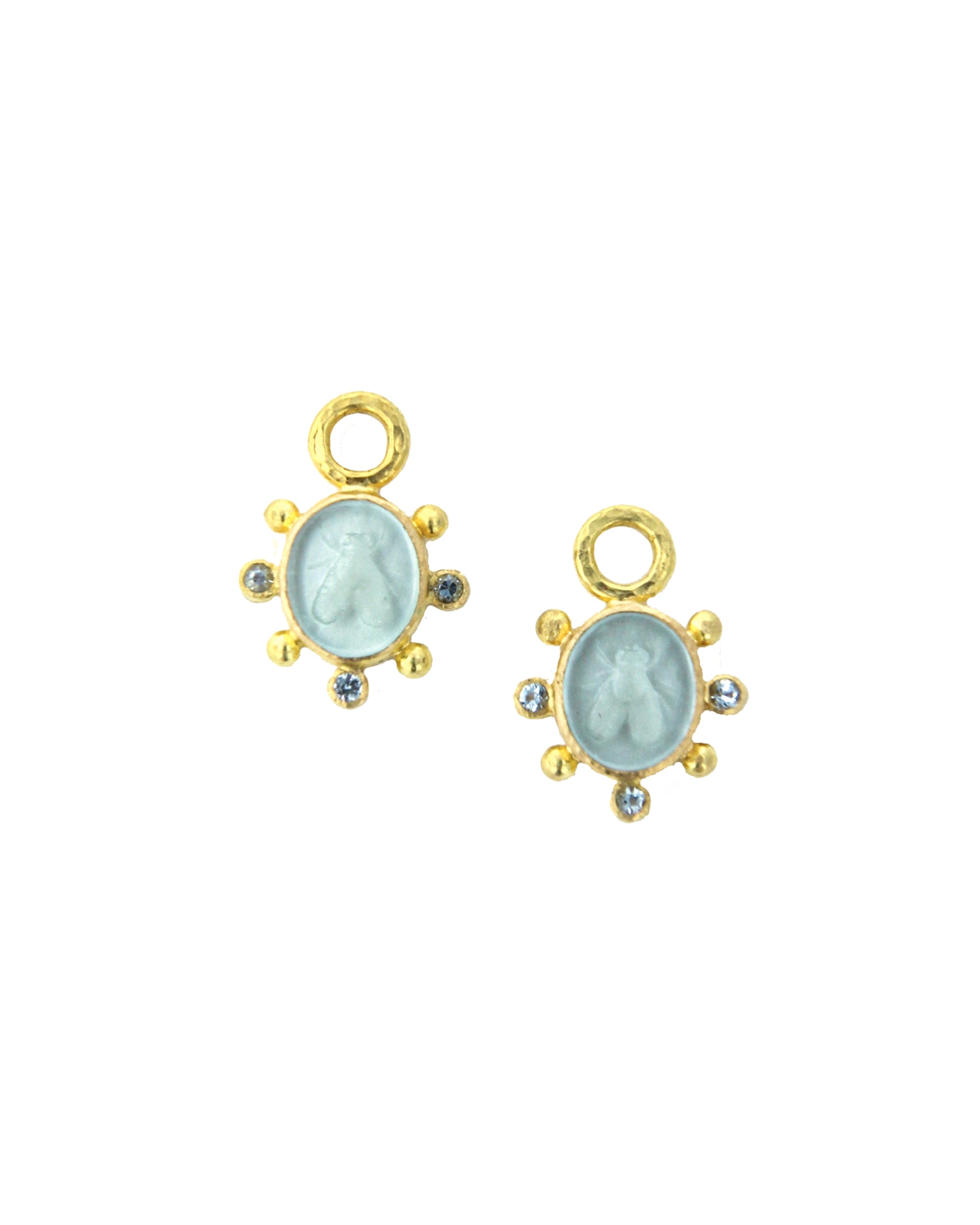 Light Aqua 'Mosca' Earring Charms