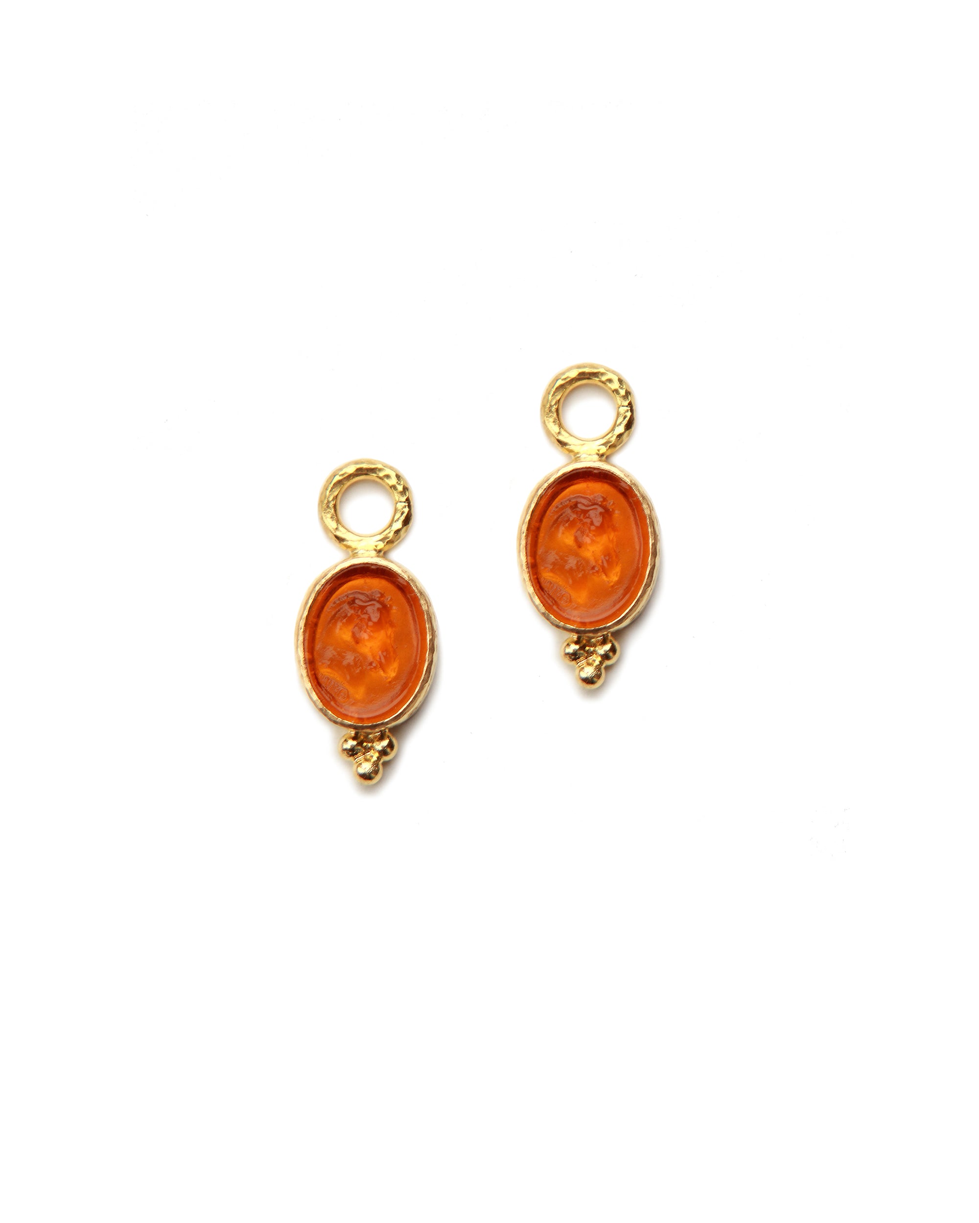 Amber 'Horse Profile' Earring Charms