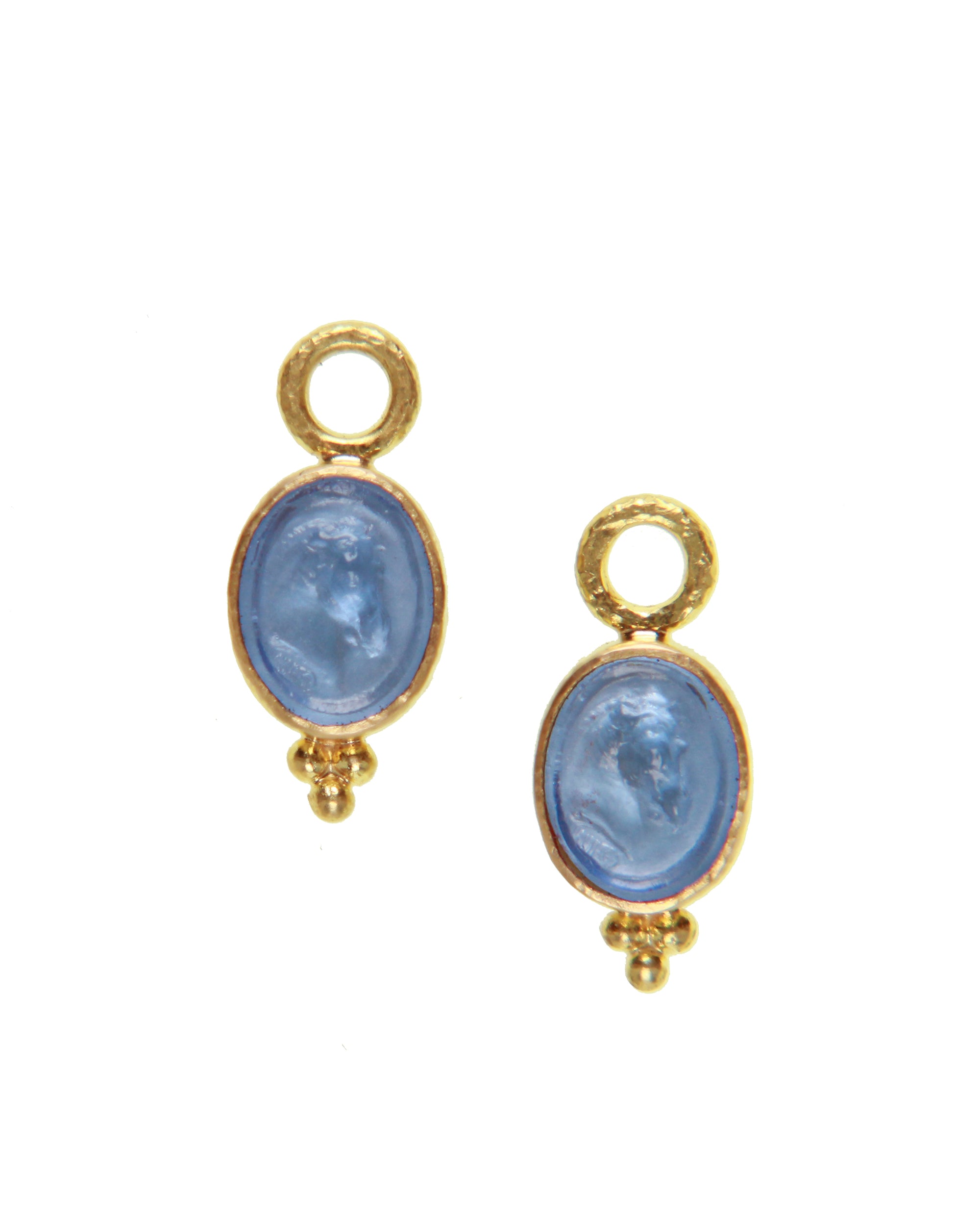 Cerulean 'Horse Profile' Earring Charms