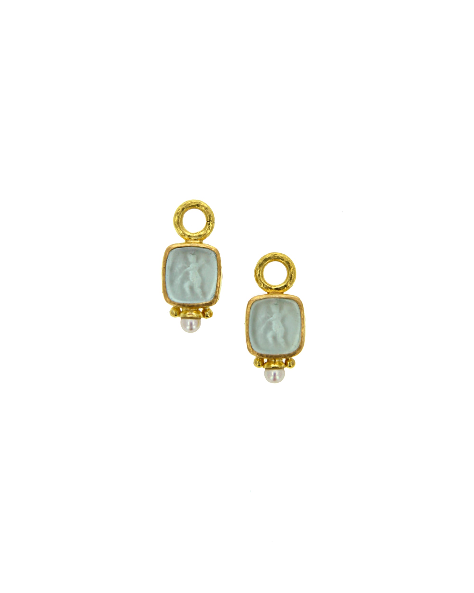 Light Aqua 'Square Putto' Earring Charms