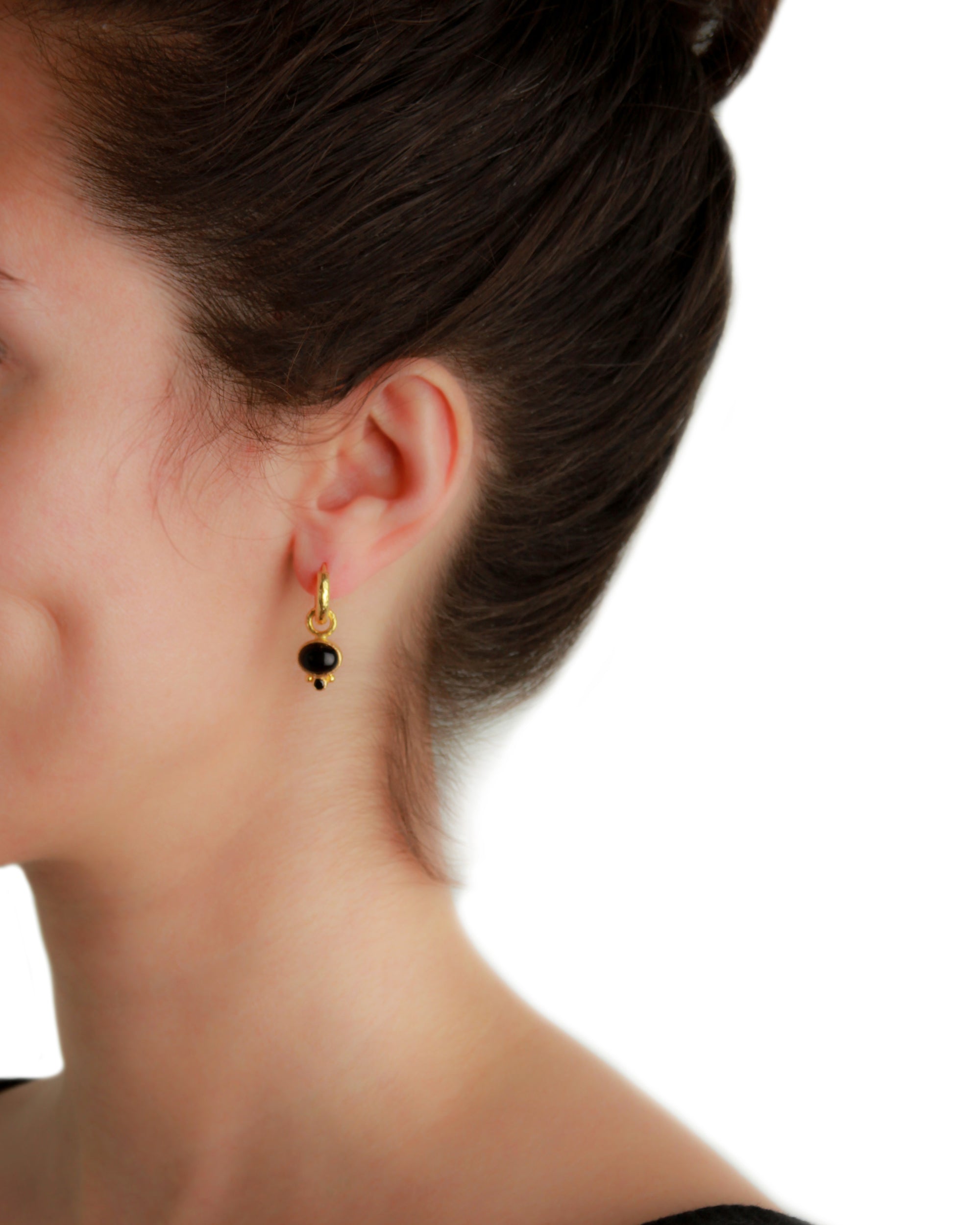 Onyx and Black Spinel Earring Charms