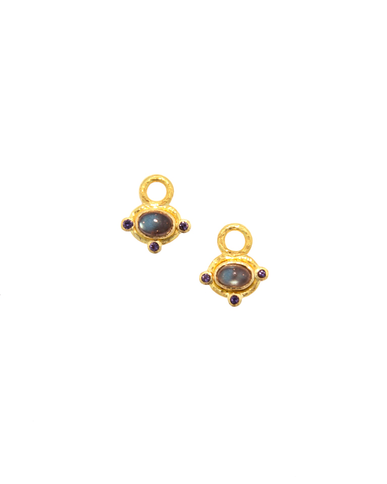 Labradorite and Iolite Earring Charms