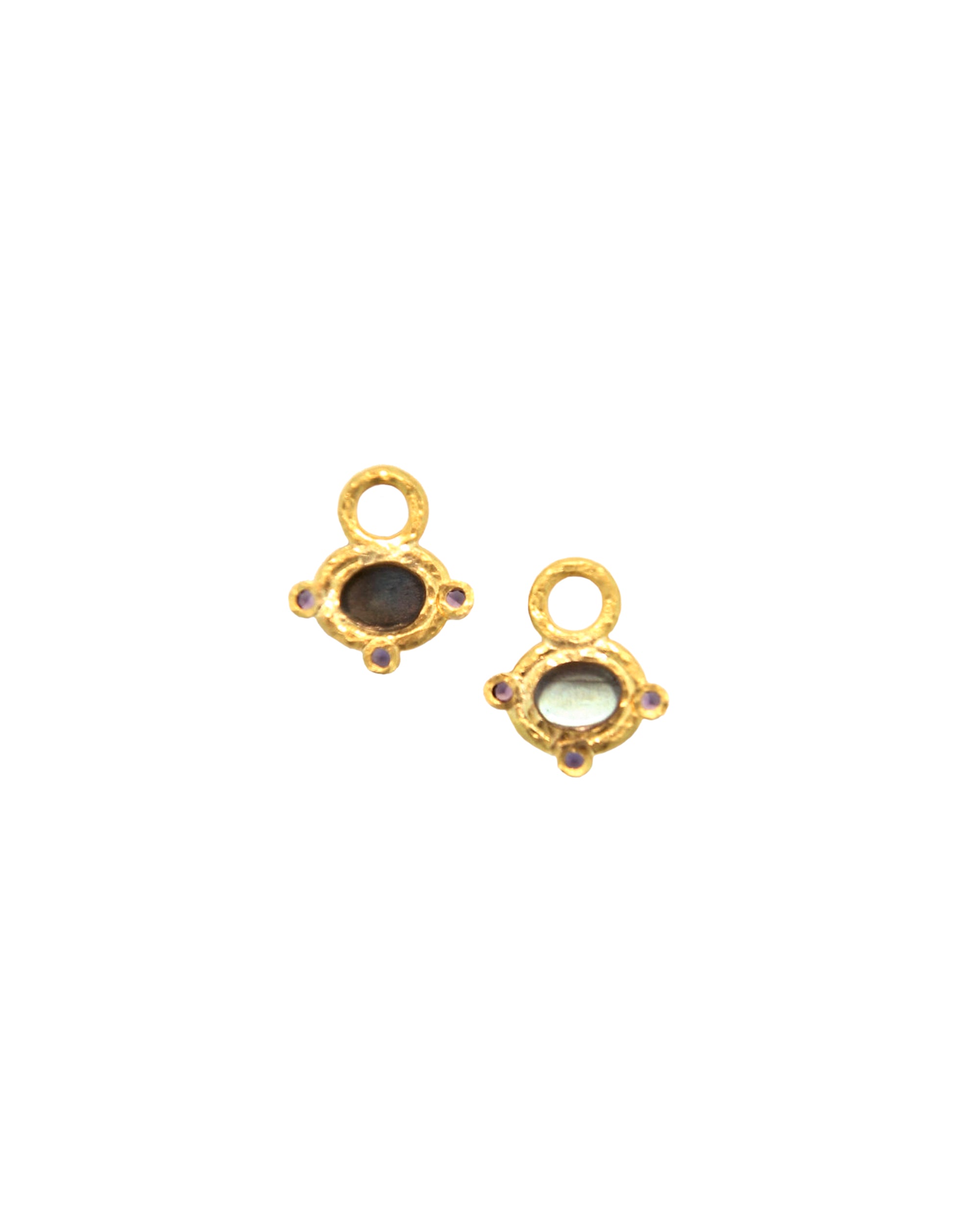 Labradorite and Iolite Earring Charms