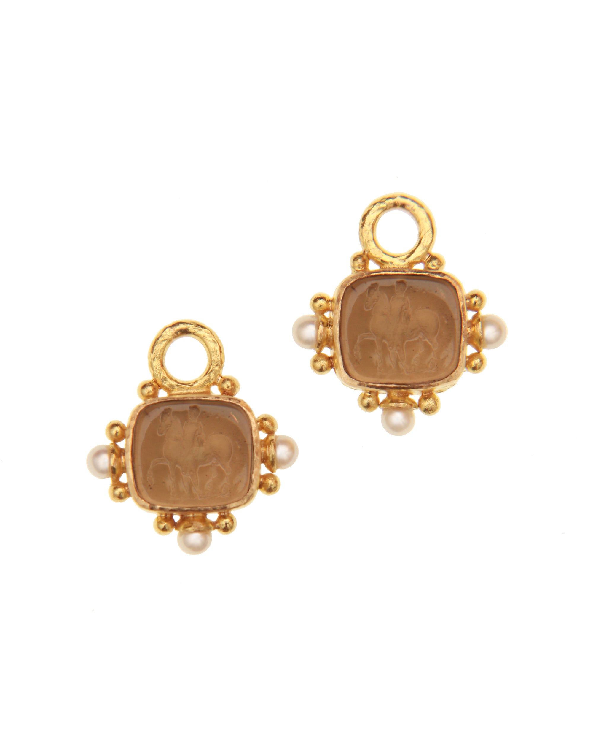 Bronze 'God with Horse' Earring Charms