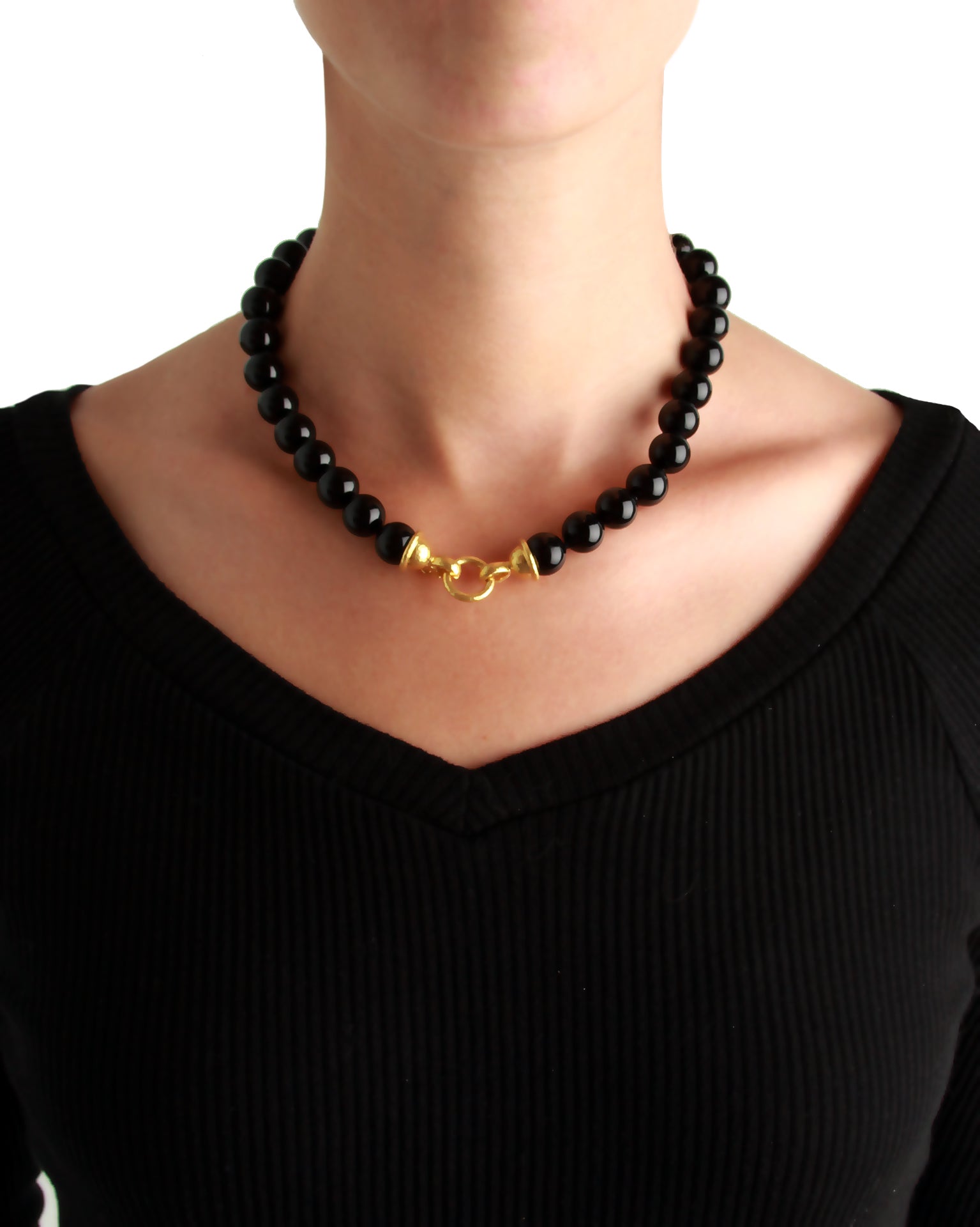 'Cassandra' Clasp with Onyx Beads