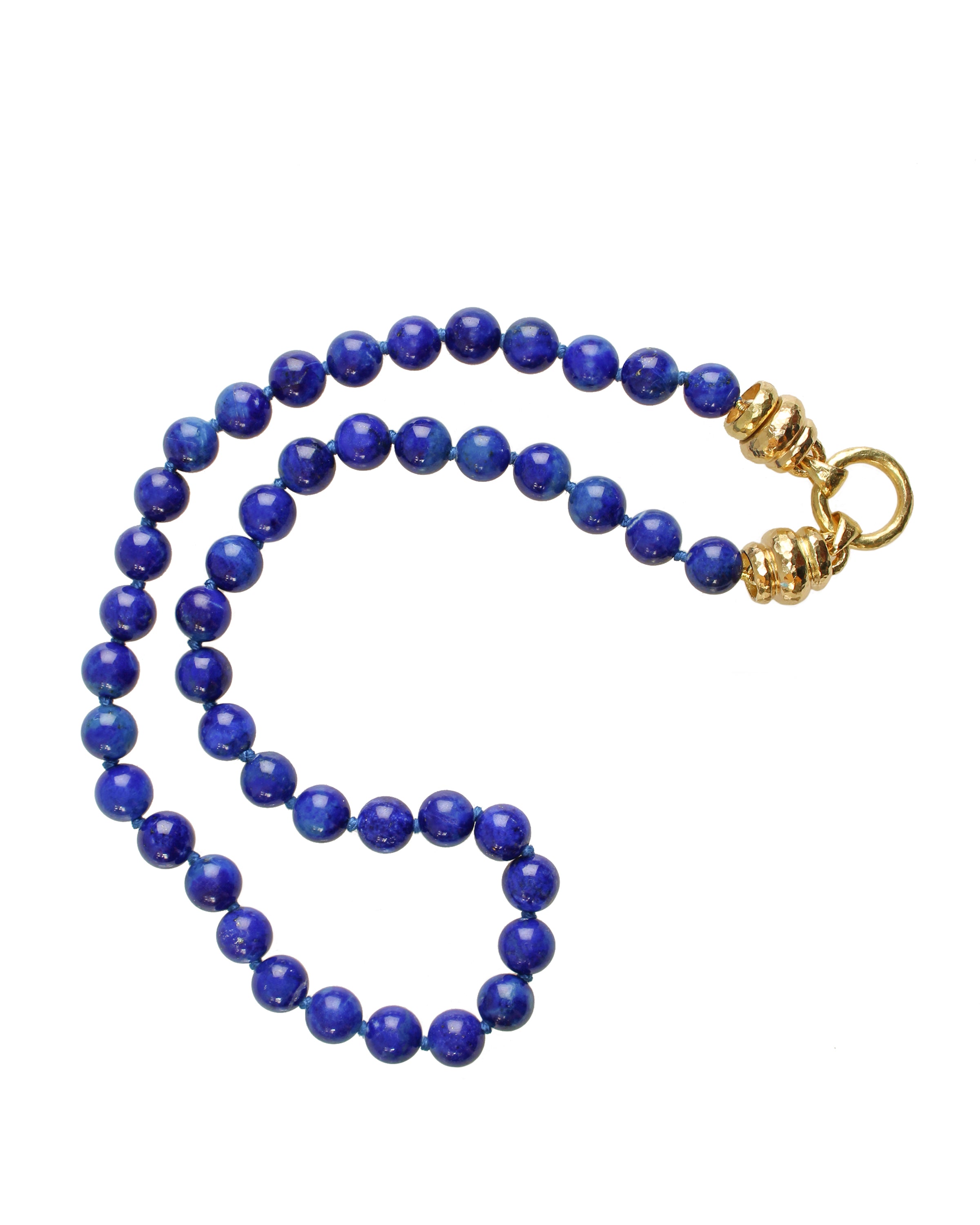 Lapis Bead Necklace with 'Martin' Clasp - 17