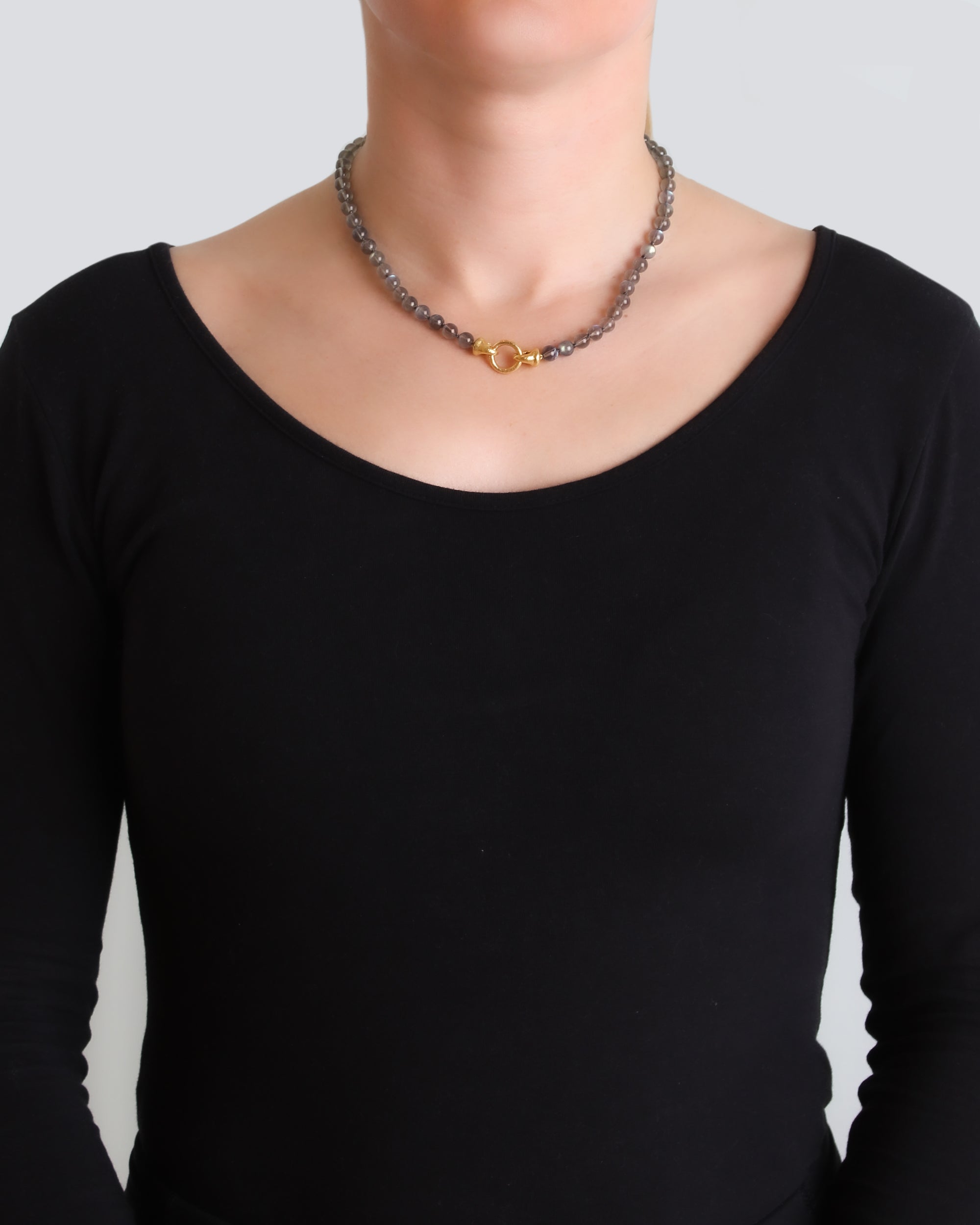 Labradorite Bead Necklace - 17"