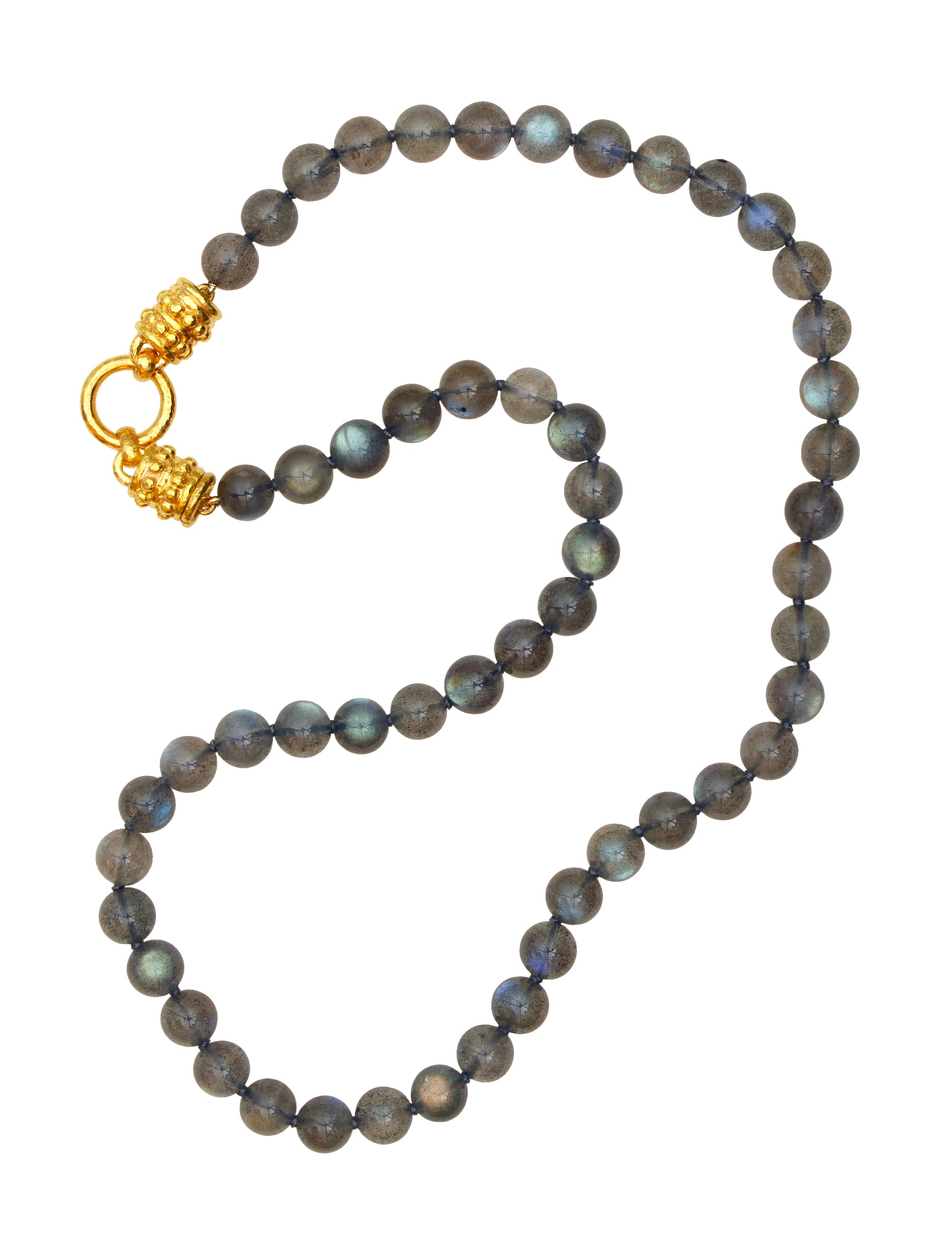 Labradorite Bead Necklace & 'Bettina' Clasp - 21"