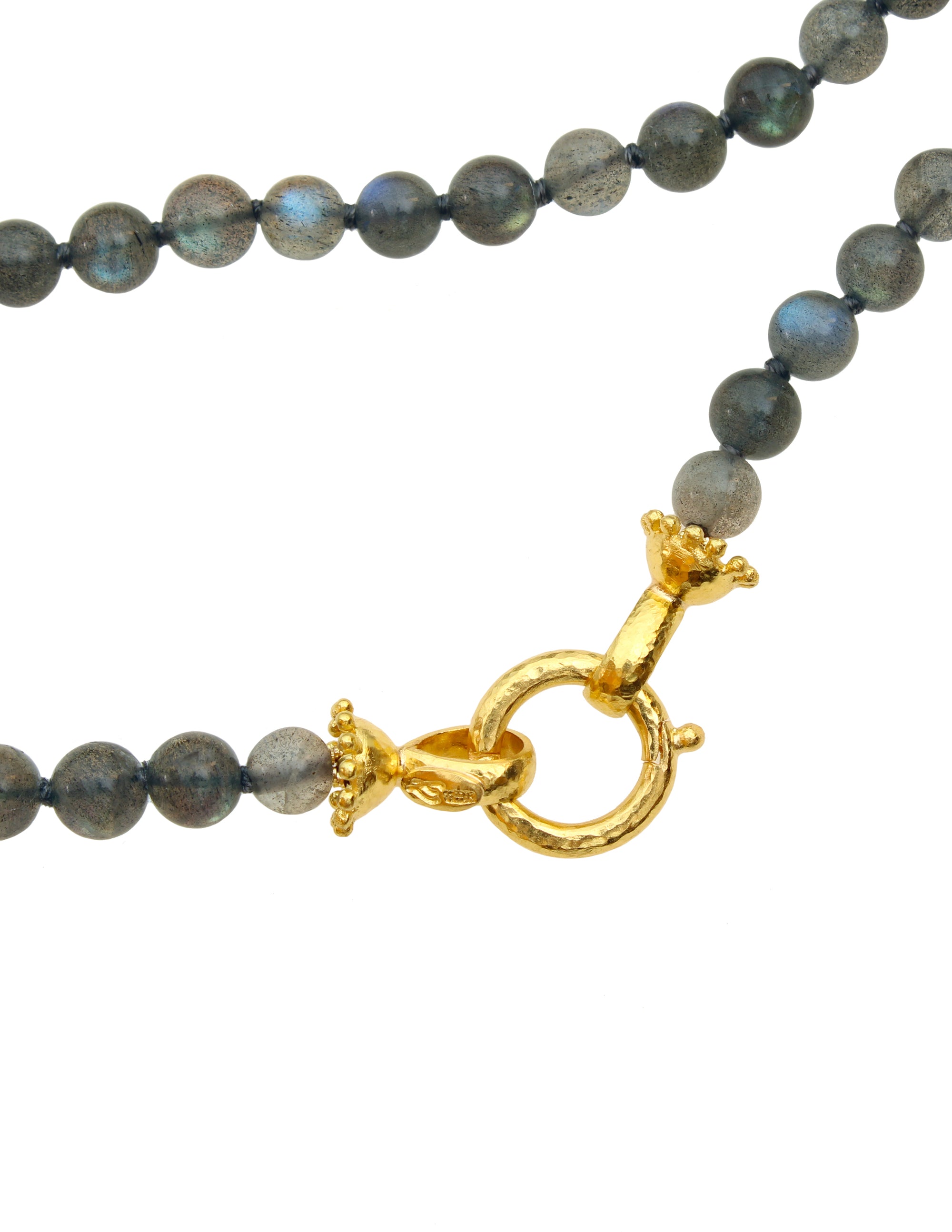 Long Labradorite Bead Necklace - 35"