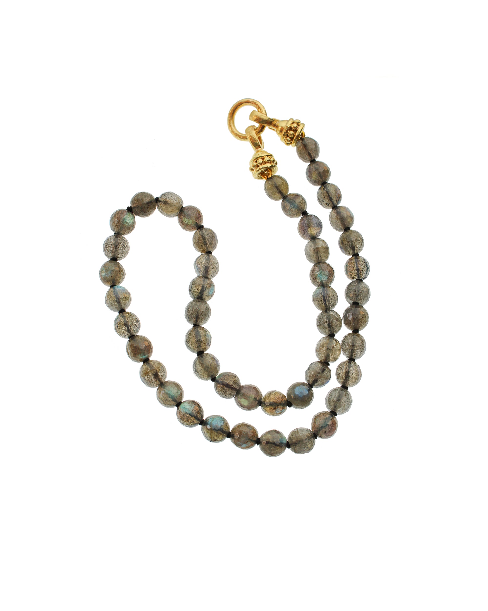 Faceted Labradorite Bead Necklace - 17"