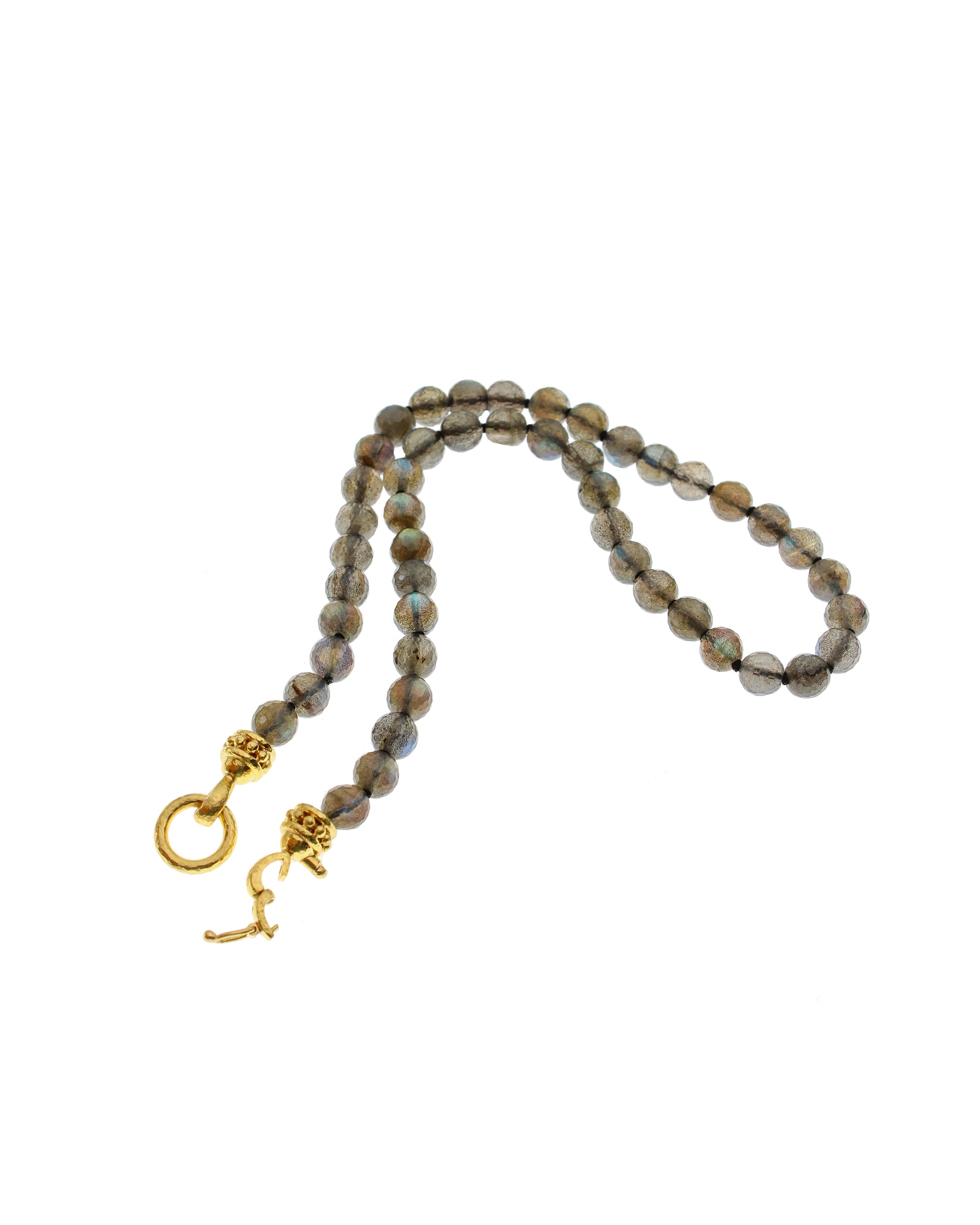 Faceted Labradorite Bead Necklace - 17"