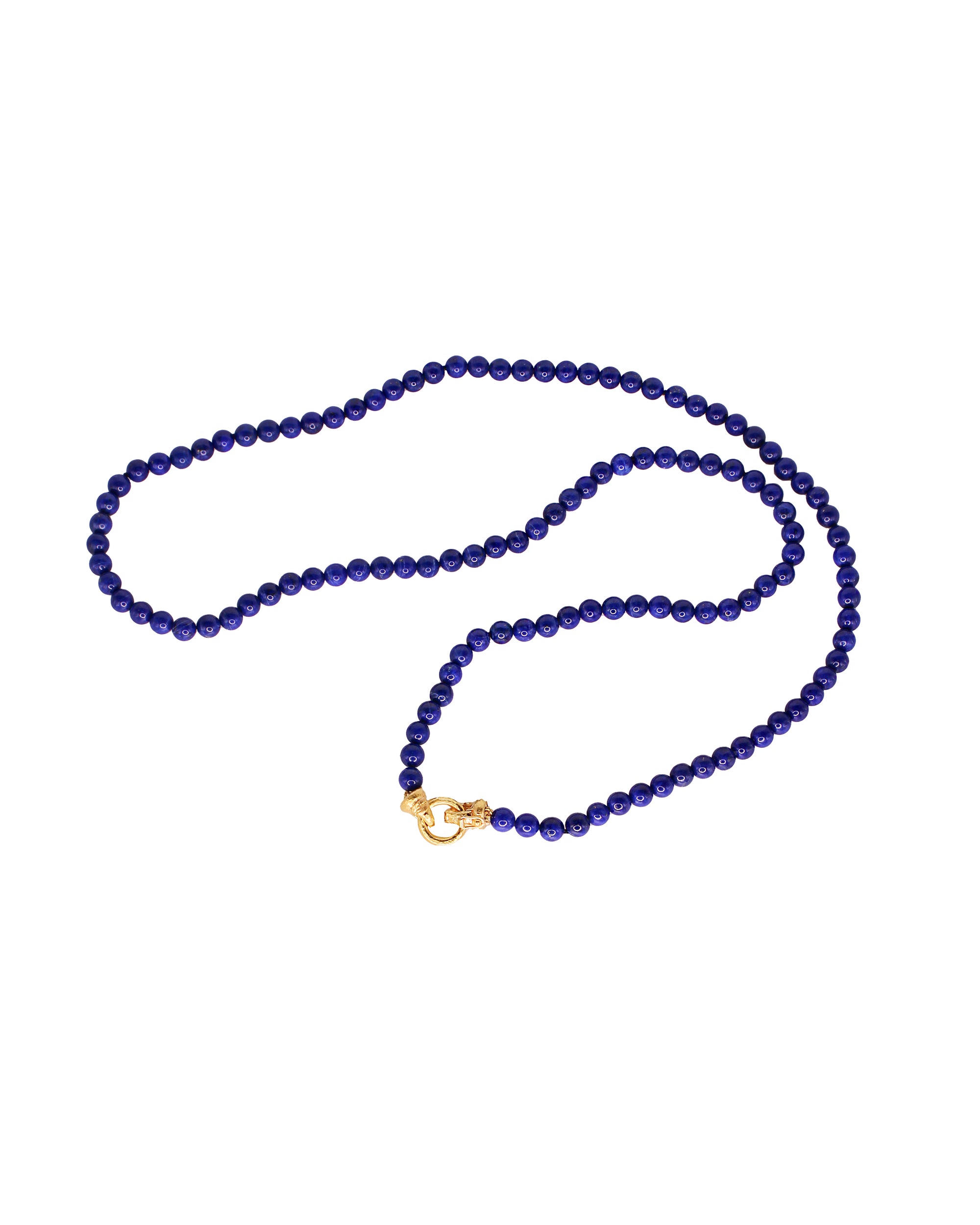 Lapis Bead Necklace with 'Serena' Clasp - 17"