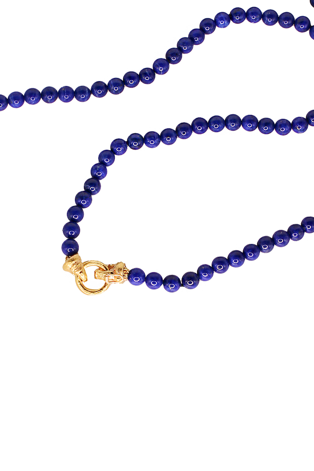 Lapis Bead Necklace with 'Serena' Clasp - 17"