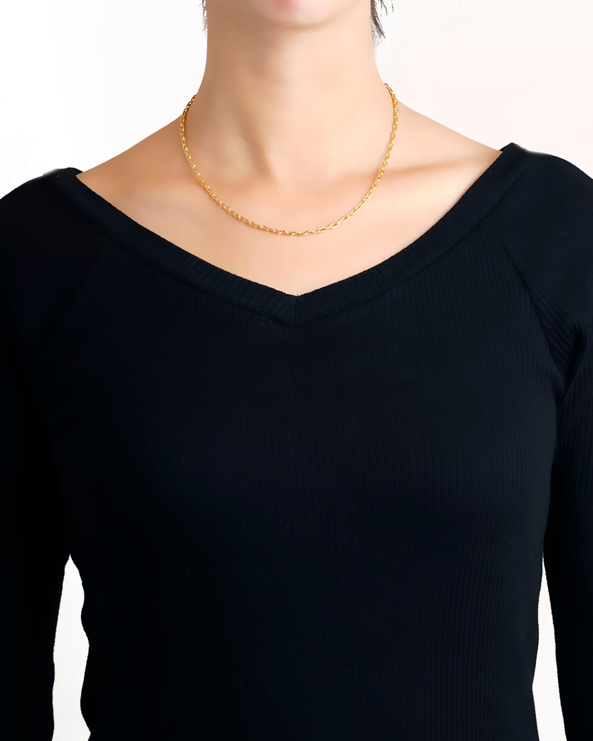 Very Fine Gold Chain Necklace - 17"
