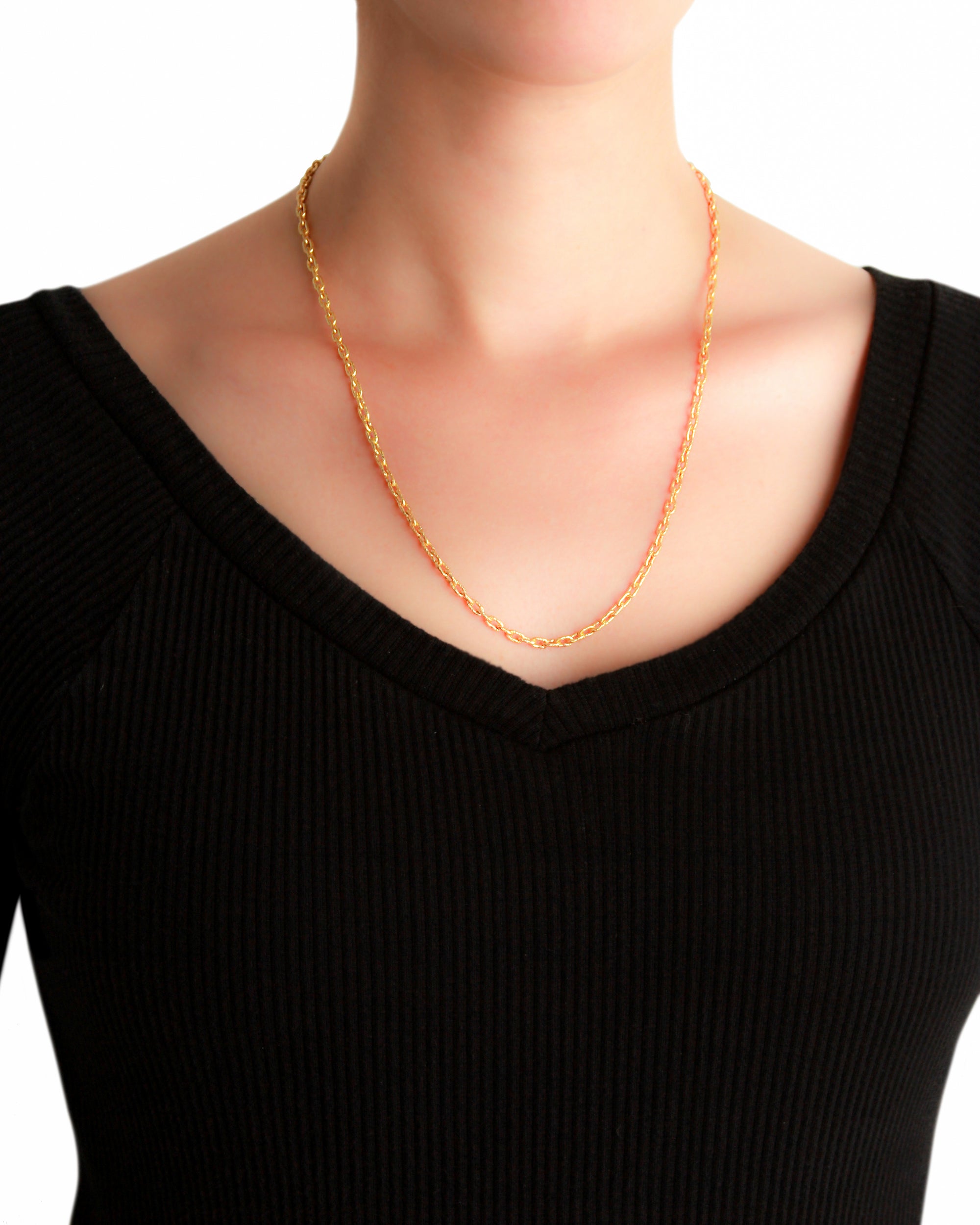 Handmade Gold Chain Necklace - 21"