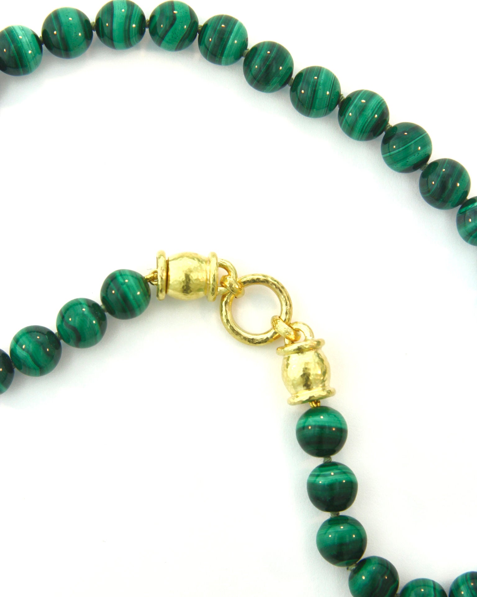Malachinte Bead Necklace with 'Lucrezia' Clasp -17"