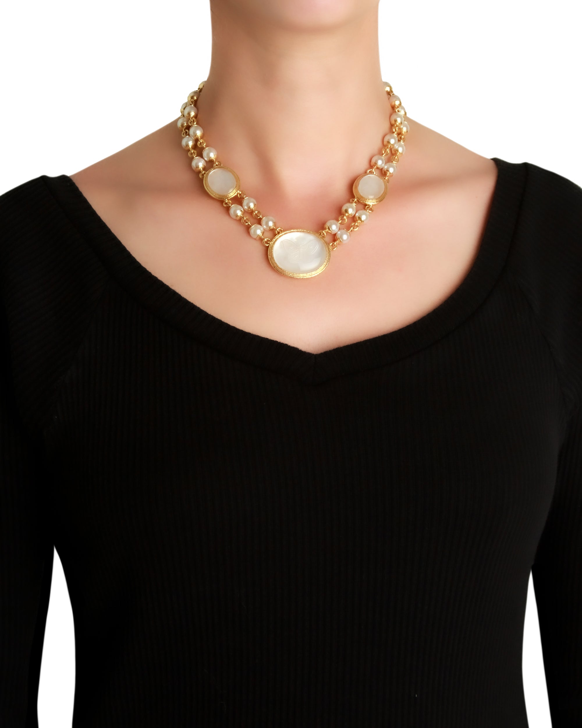 Rock Crystal and Pearl Necklace