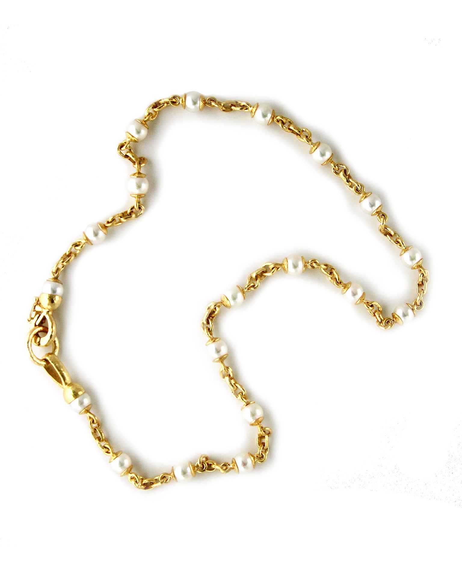 Akoya Pearl and 'Treviso' Link Necklace - 17"