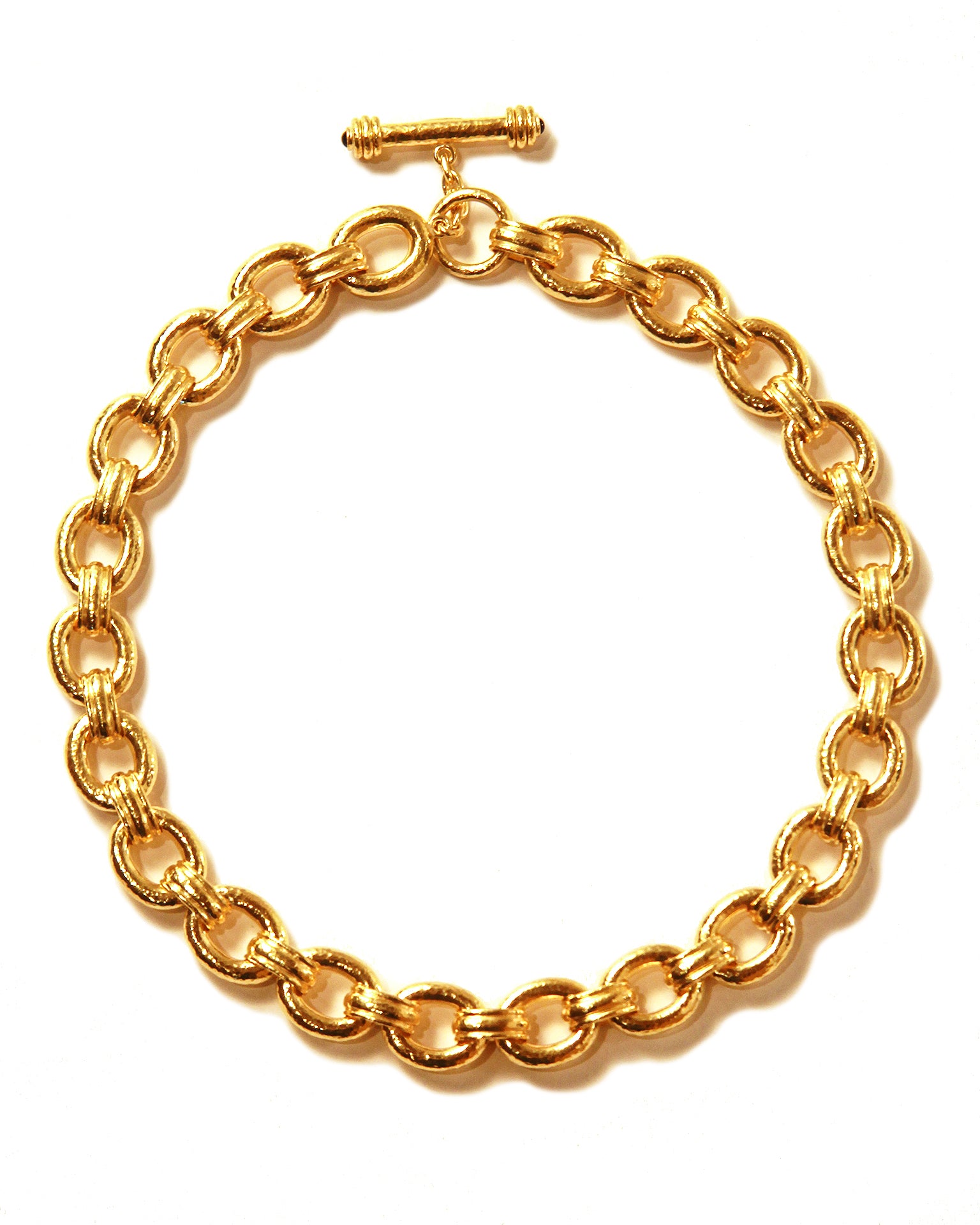 'Borghese' link necklace with stone toggle - 17"
