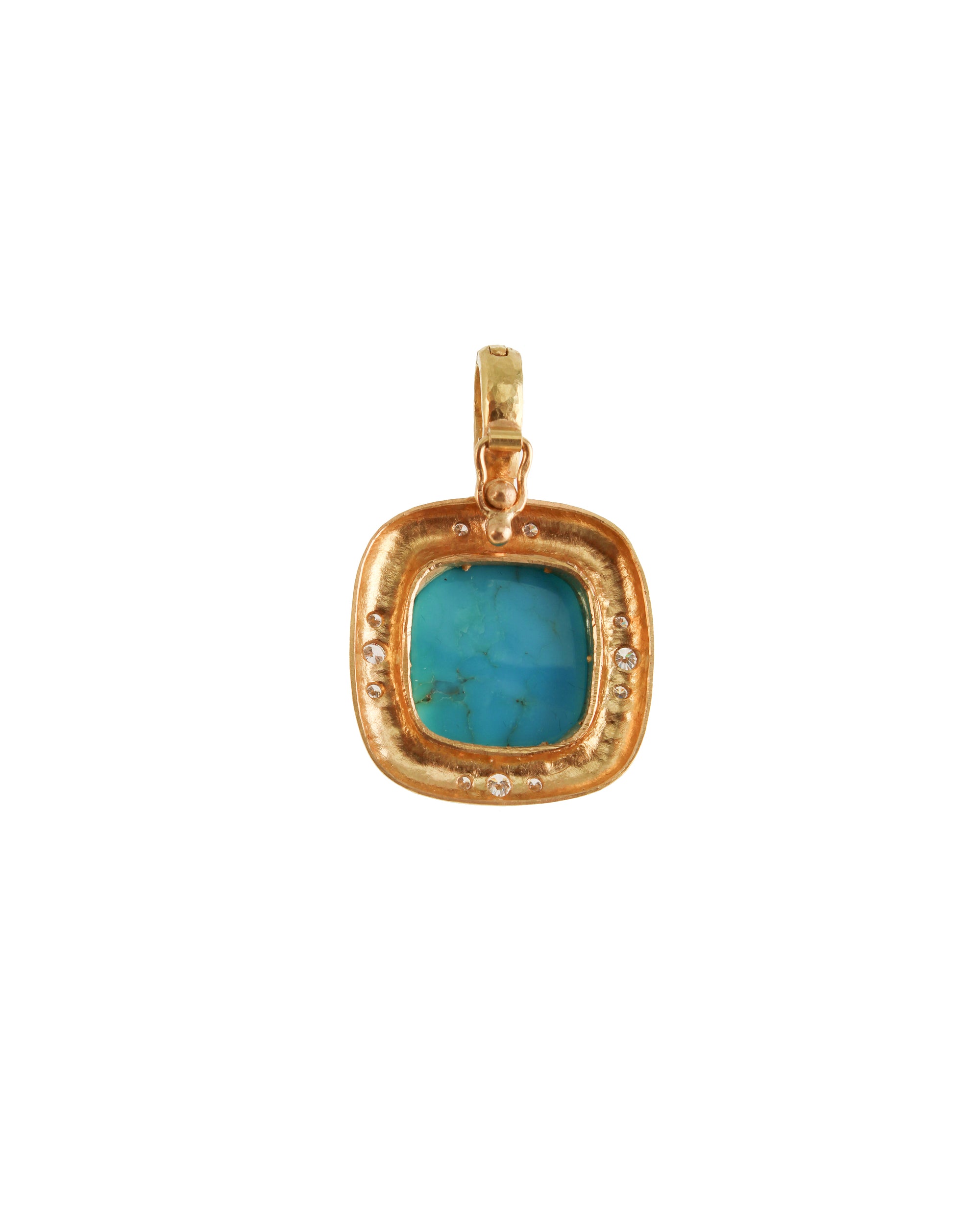 Sleeping Beauty Turquoise and Diamond Pendant