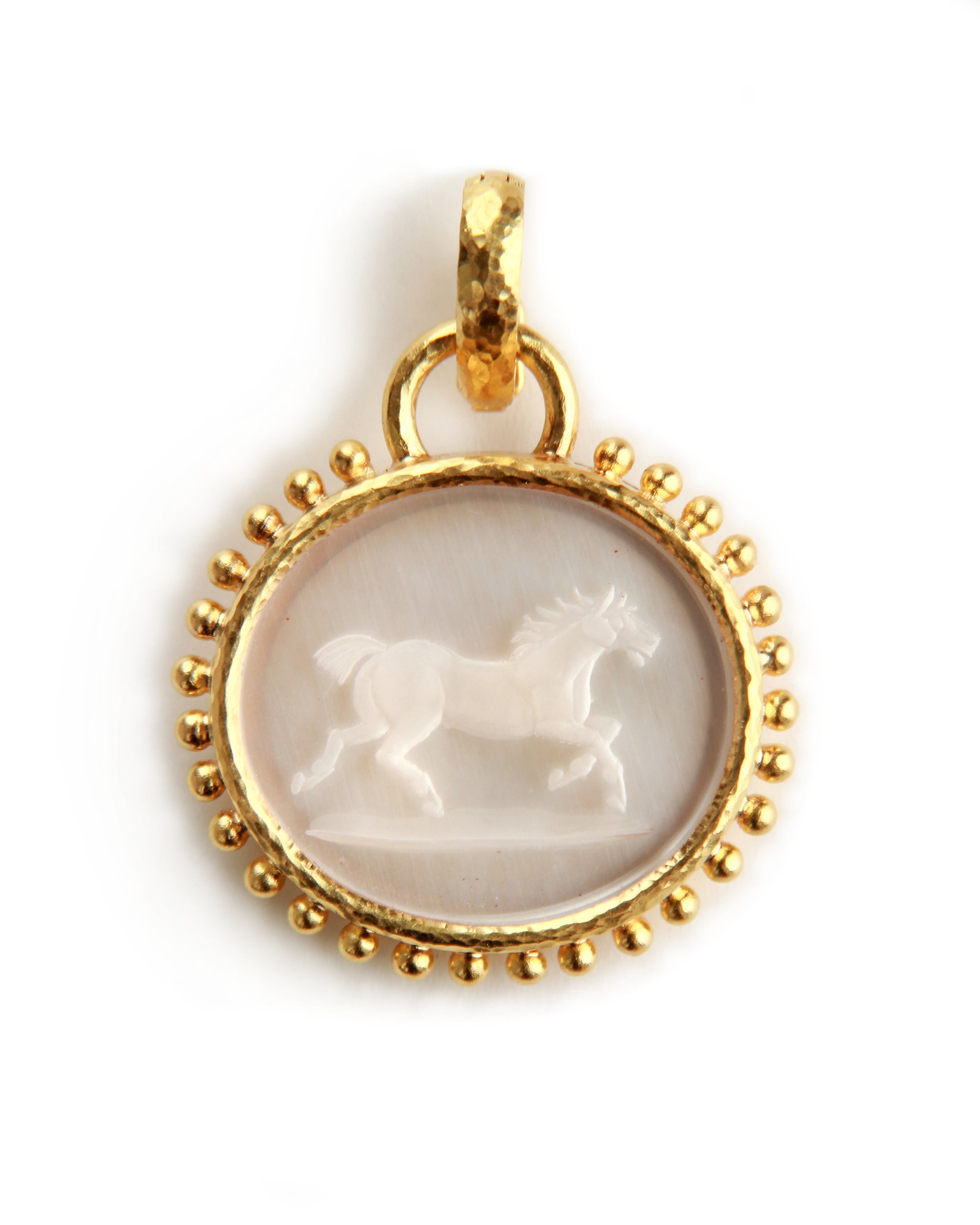 Rock Crystal 'Running Horse' Pendant