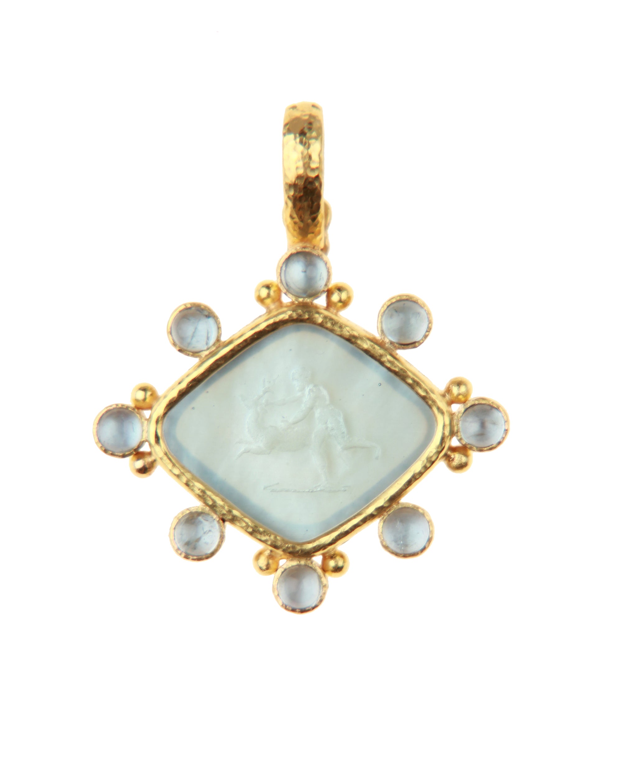 Light Aqua 'Rombo God and Deer' Pendant