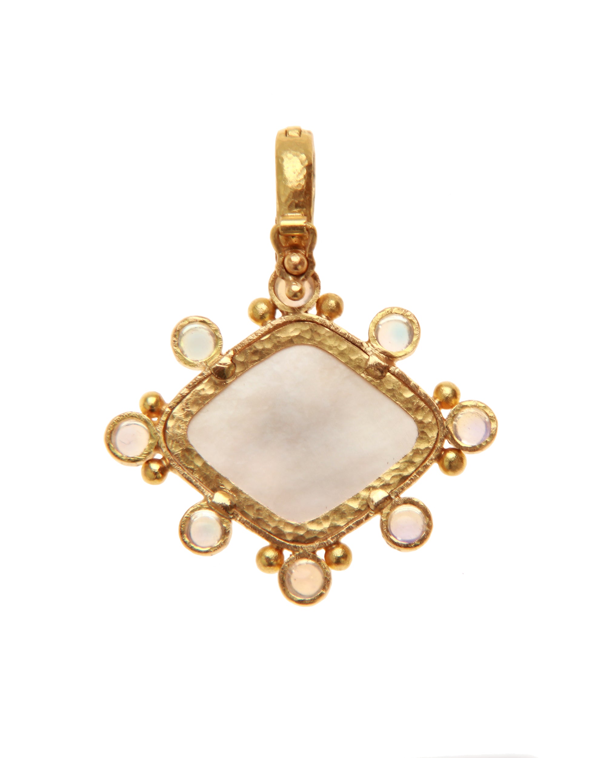 Pink 'Rombo God and Deer' Pendant