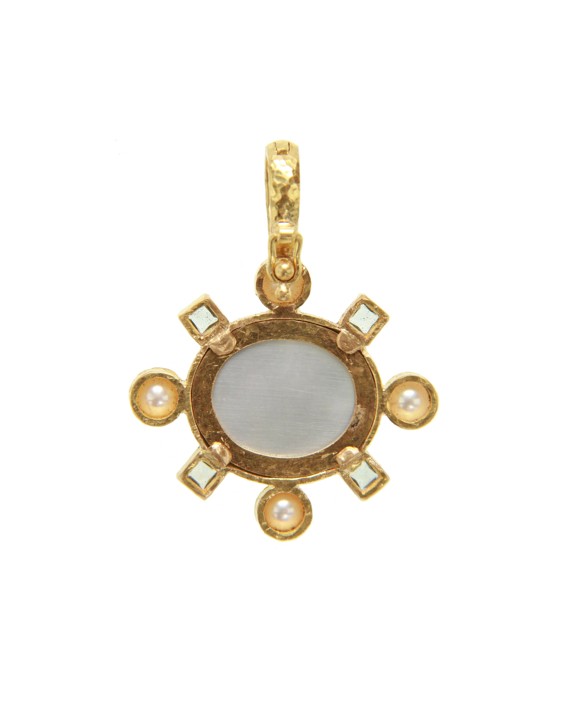 Amber 'Goddess on Boat' with Pearl Pendant