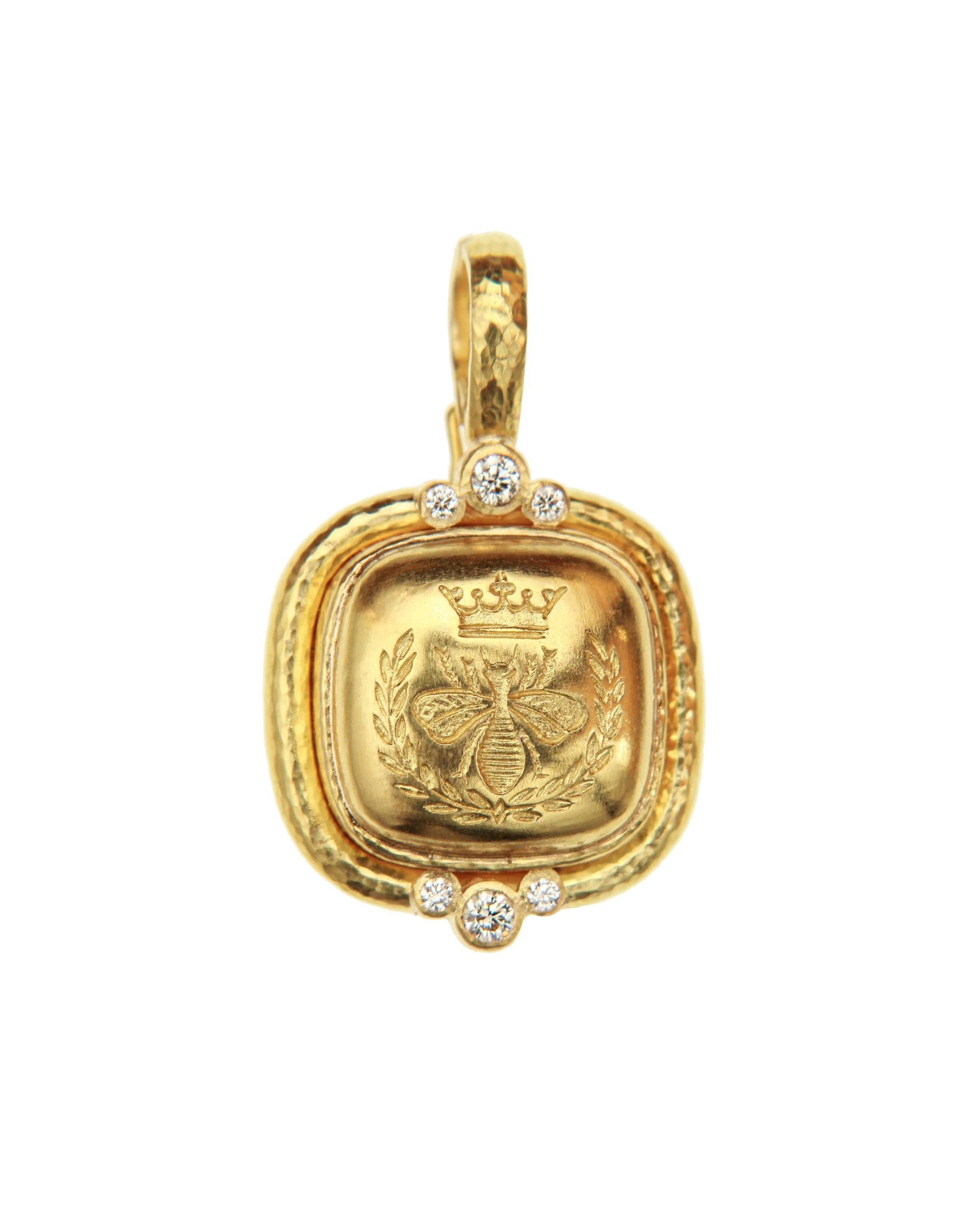 Gold 'Queen Bee' and Diamond Pendant