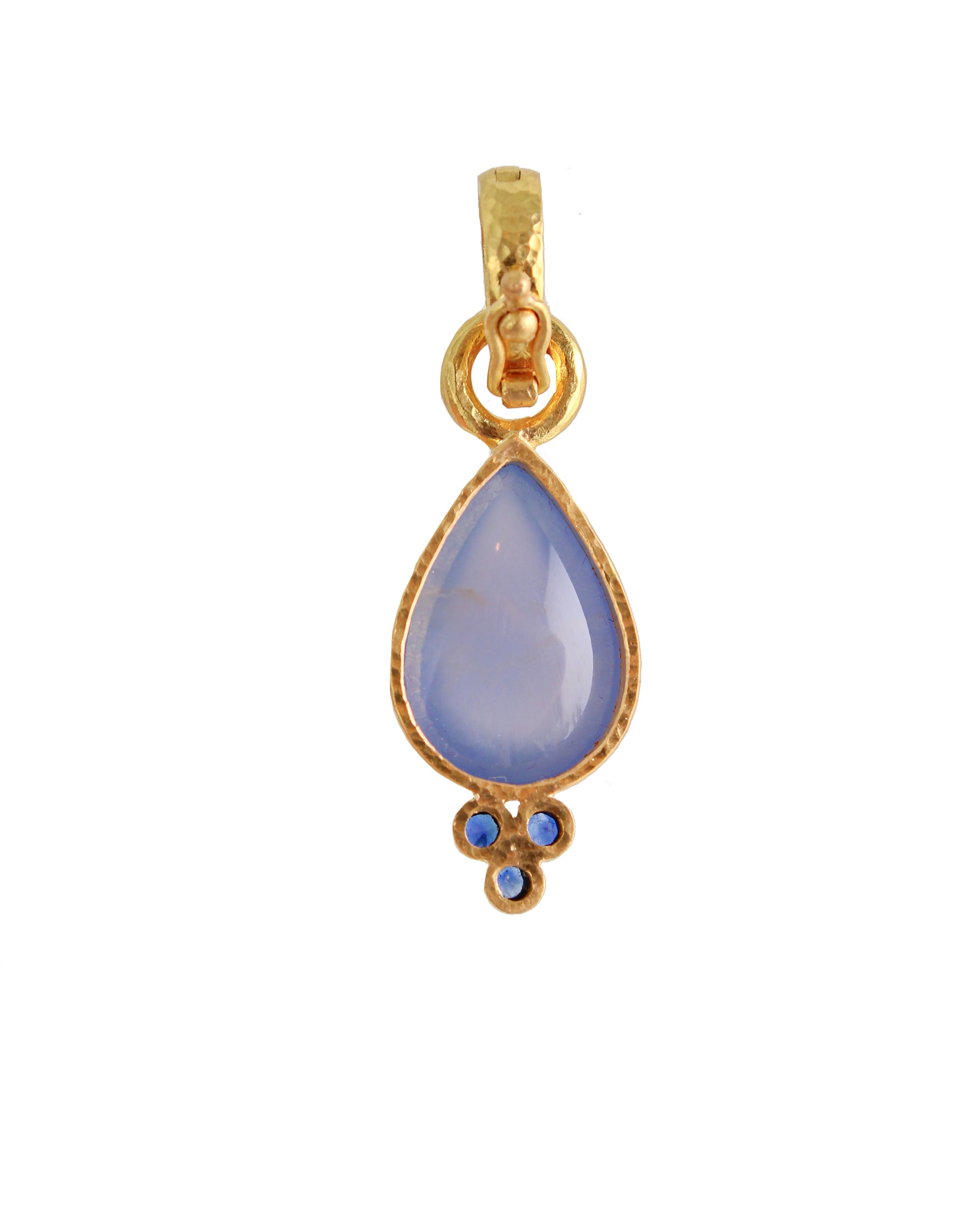 Chalcedony and Blue Sapphire Pendant