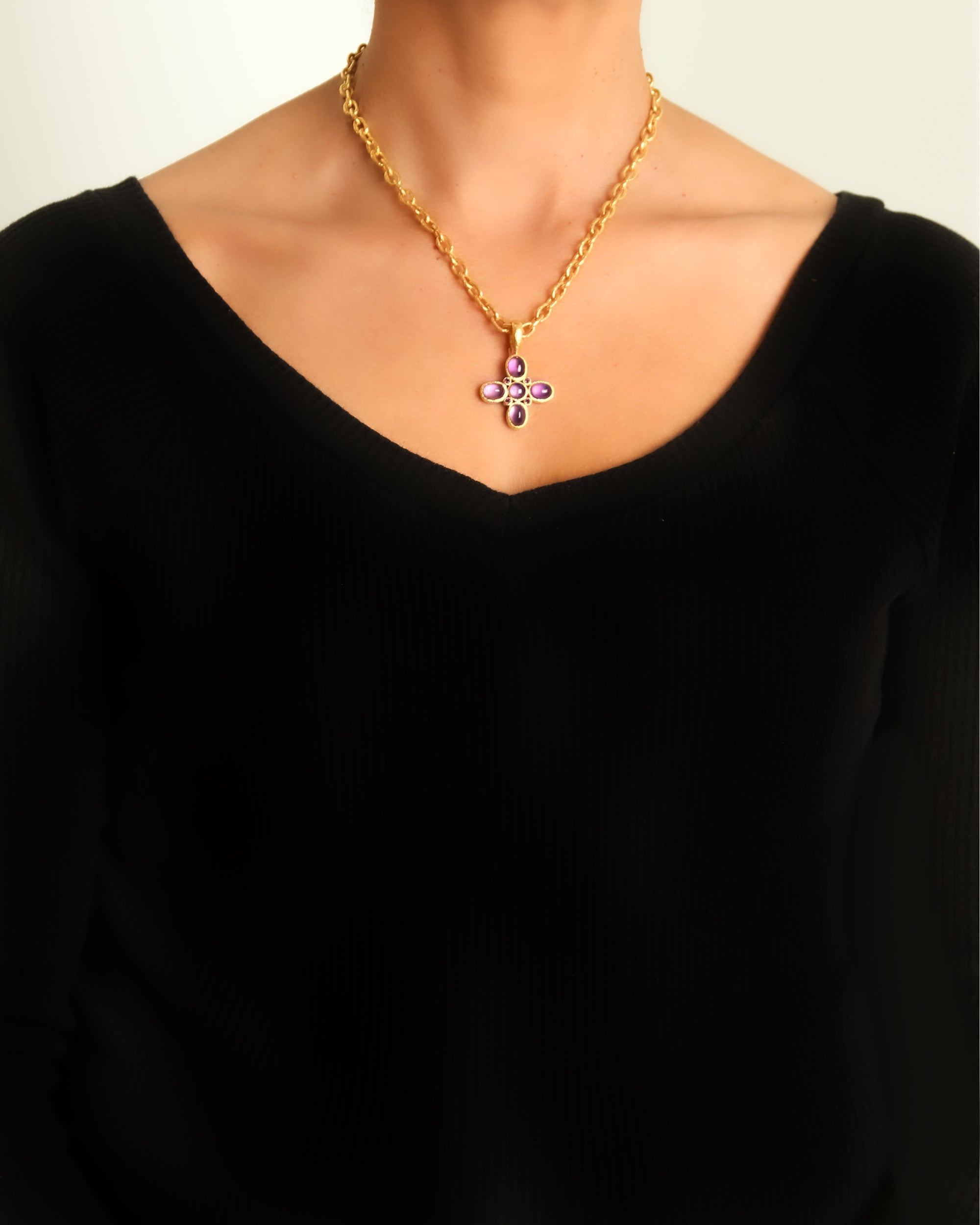 Amethyst 'Clover' Pendant