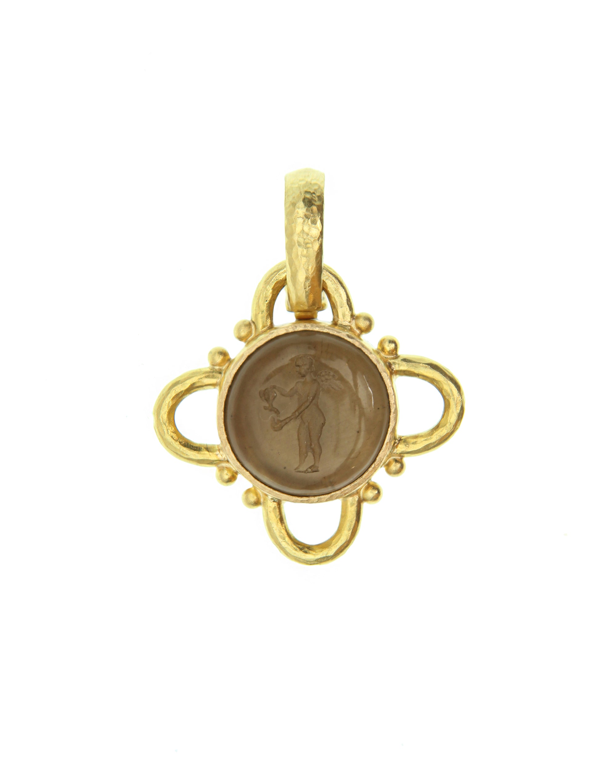 Bronze 'Putto with Butterfly' Pendant with Arches