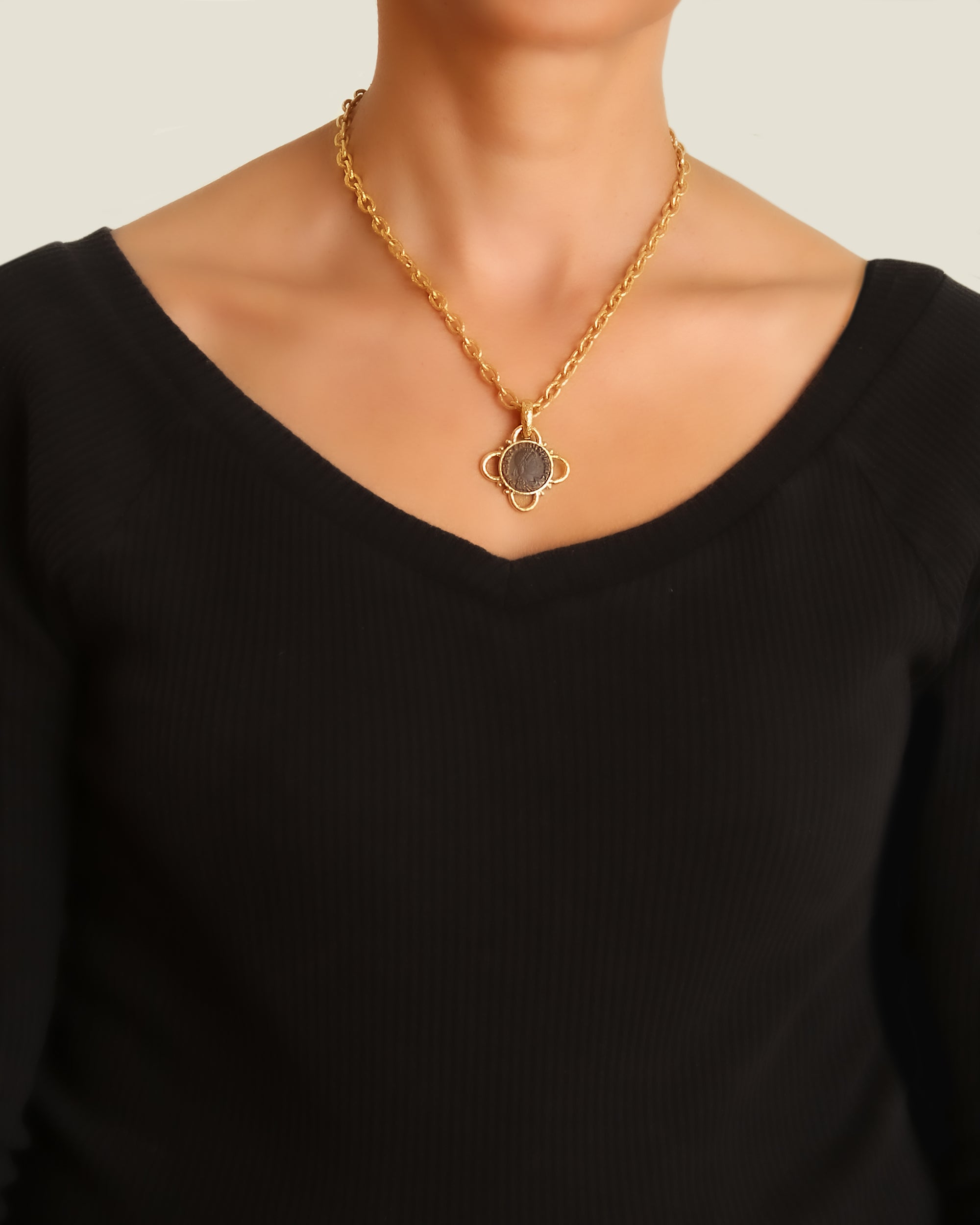Ancient Roman Bronze Coin Pendant