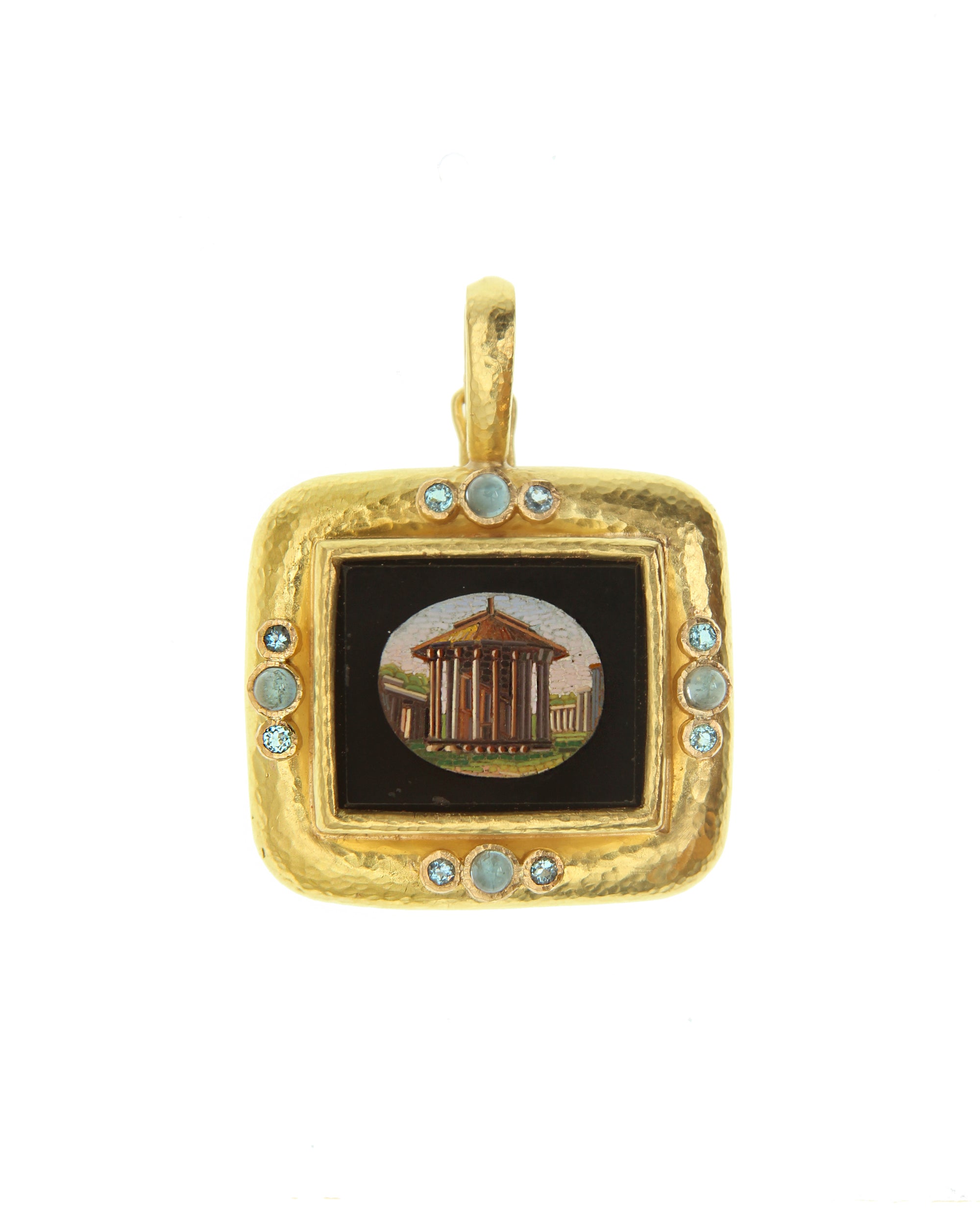 Antique Micromosaic 'Temple of Vesta' Pendant