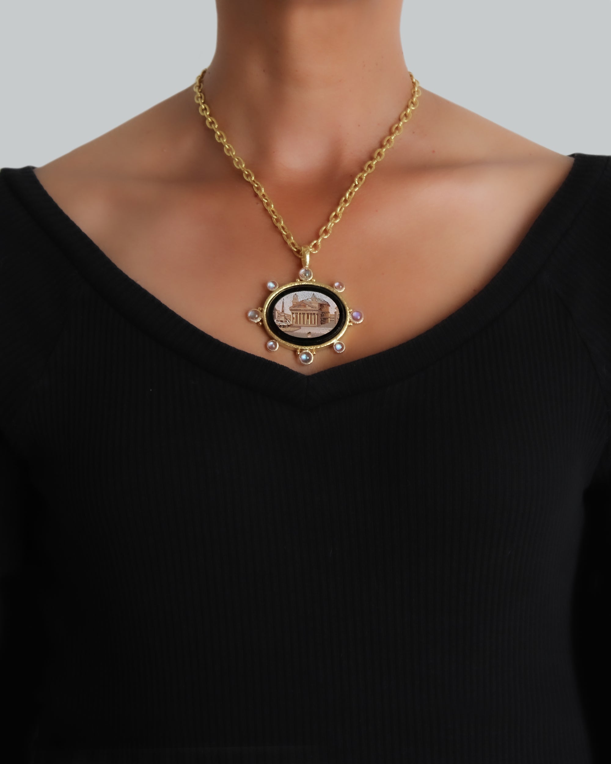 Antique 'Pantheon' Micromosaic Pendant