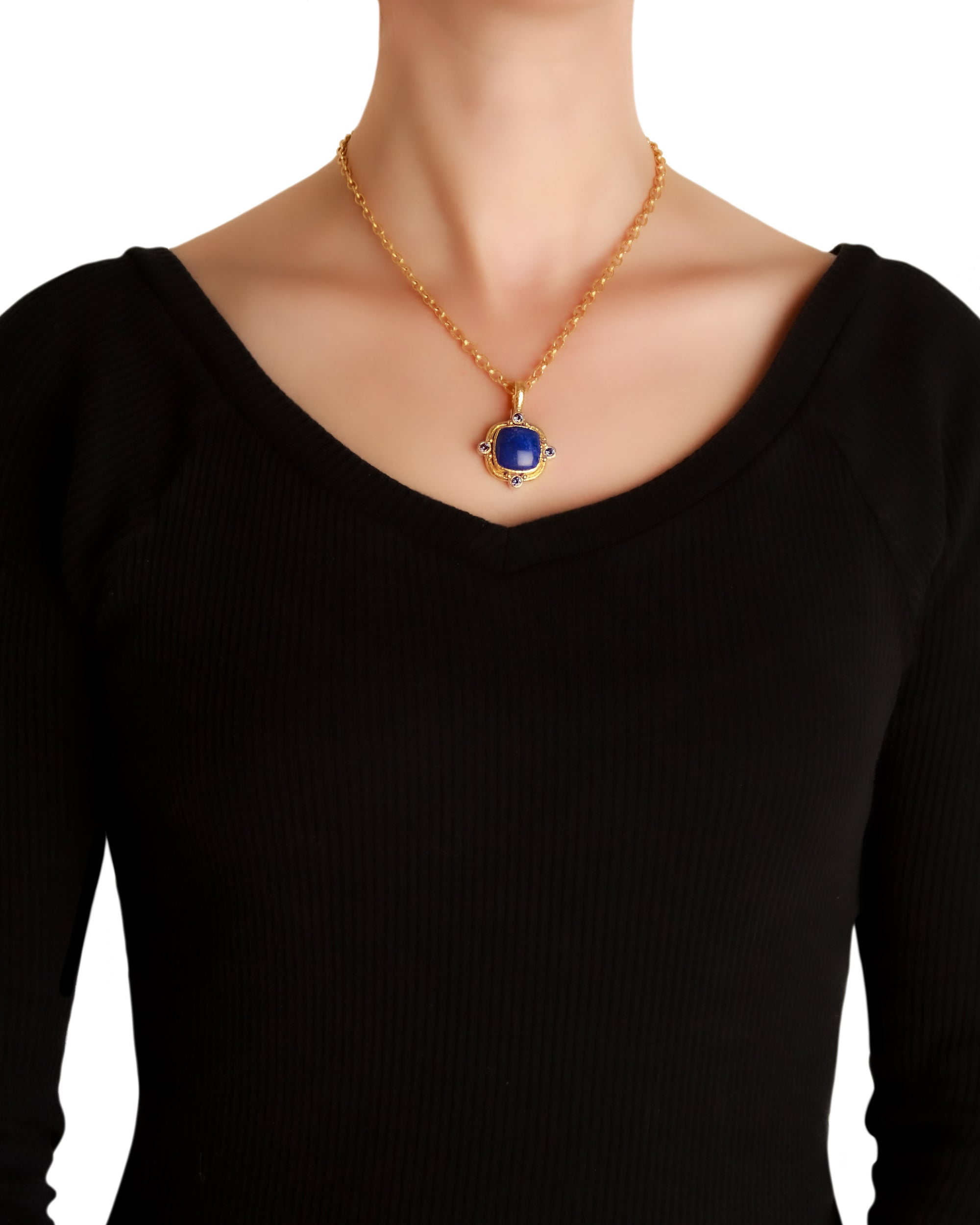 Lapis and Blue Sapphire Pendant