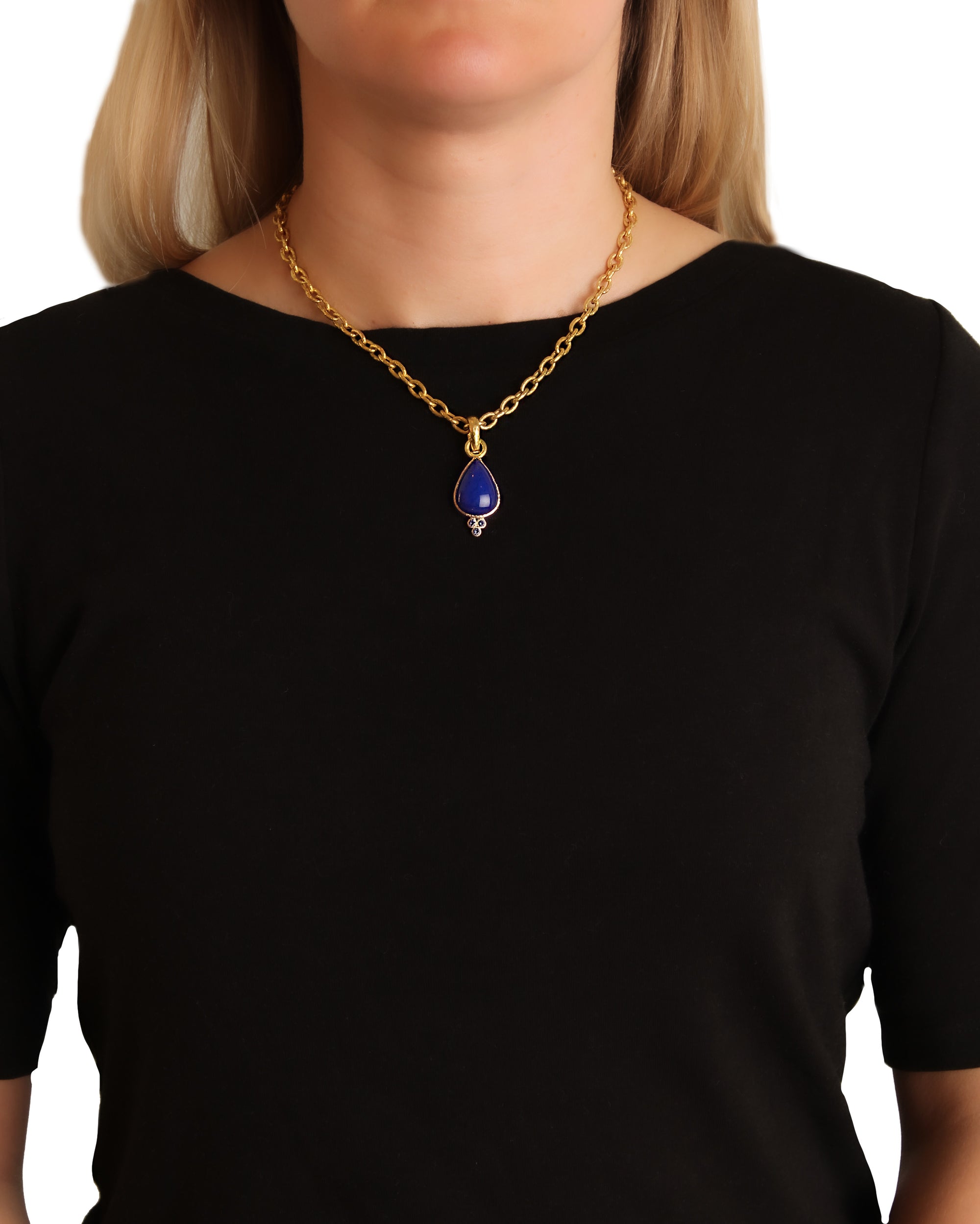 Lapis and Blue Sapphire Pendant