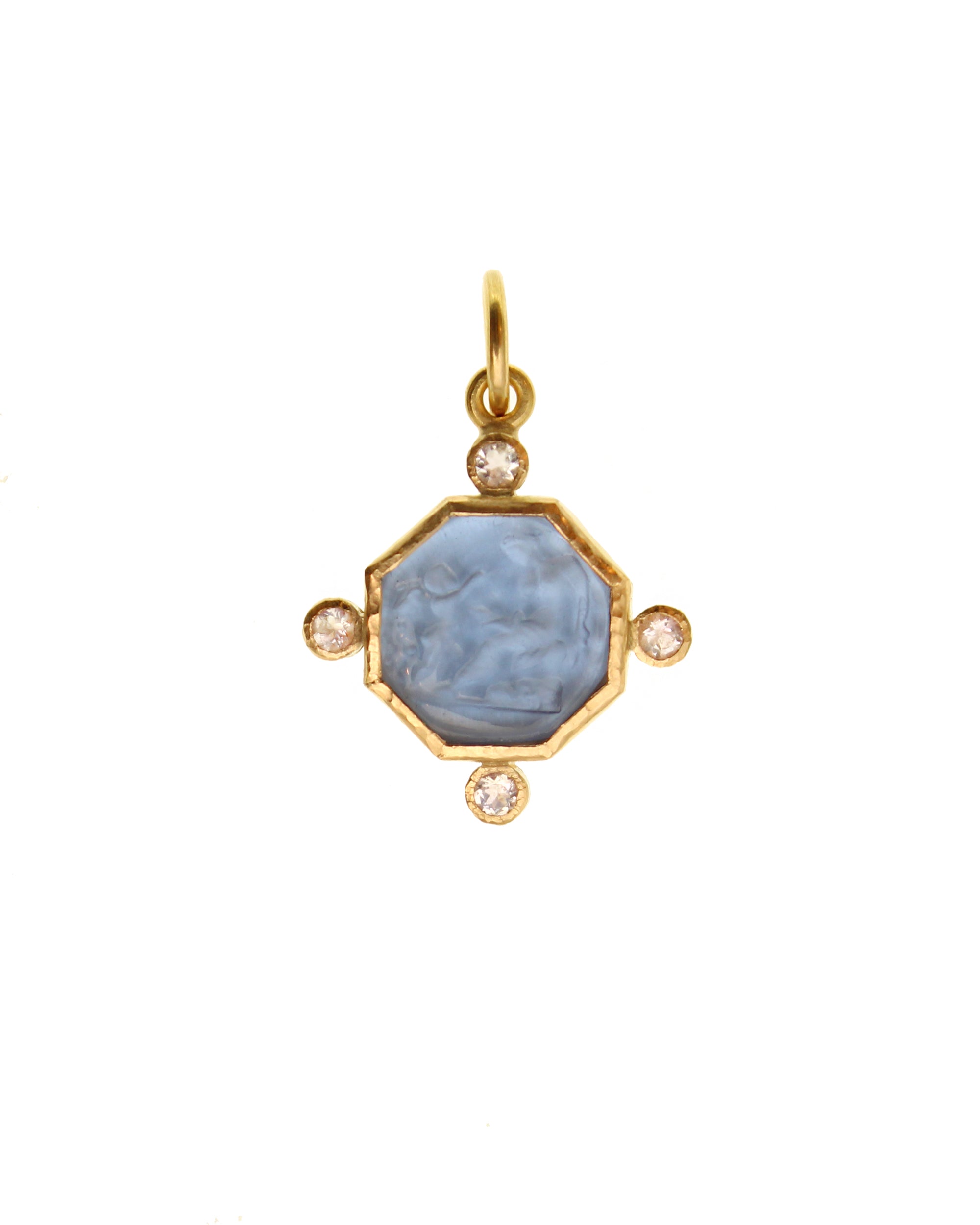 Cerulean 'Donna Putto' Jump Ring Pendant