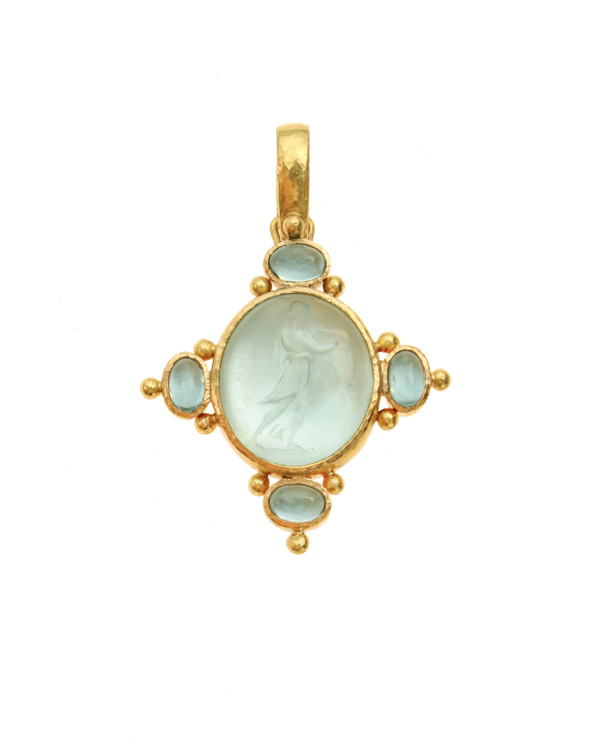 Light Aqua 'Temple Dancer' Pendant