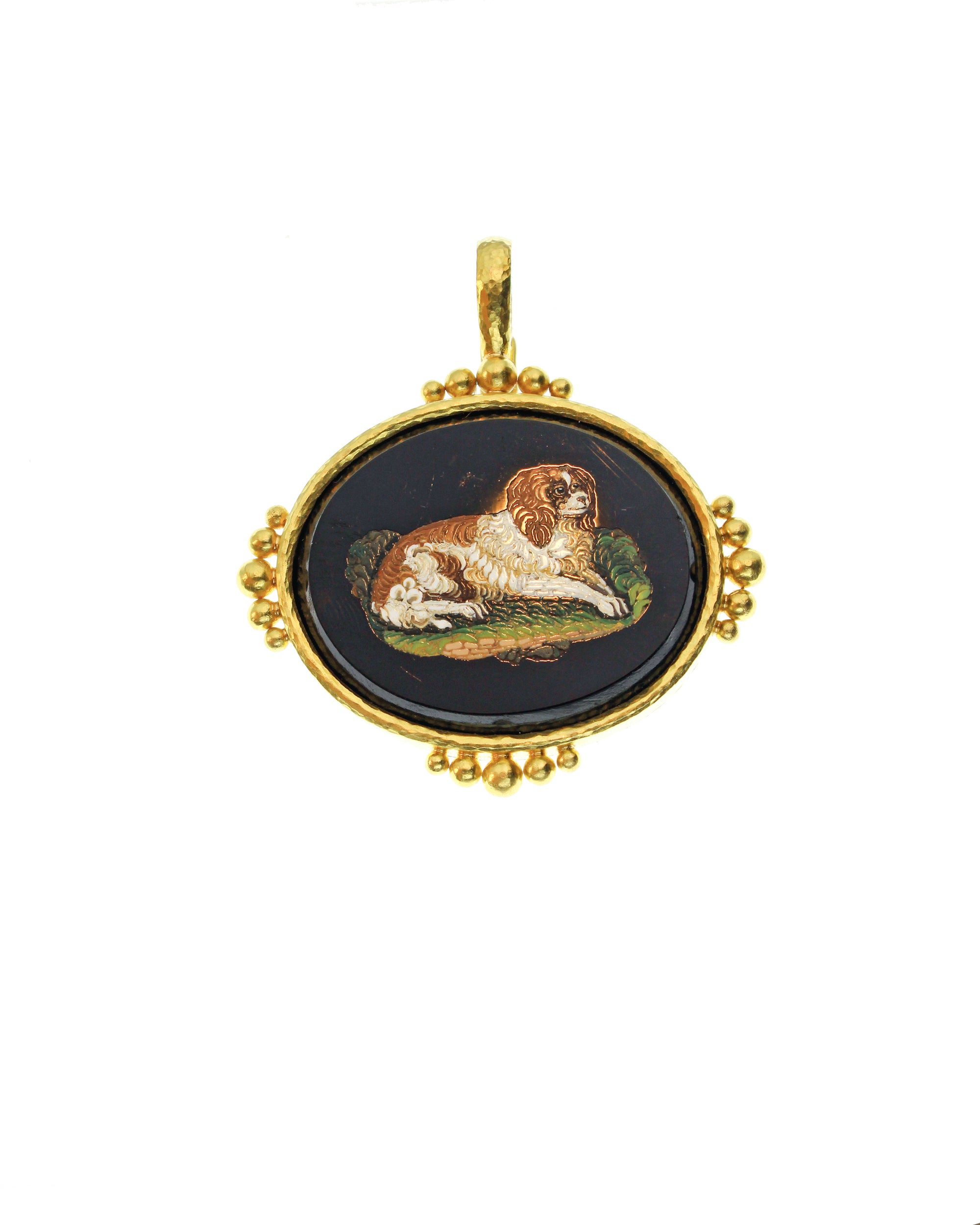 Antique 'King Charles' Micromosaic Pendant