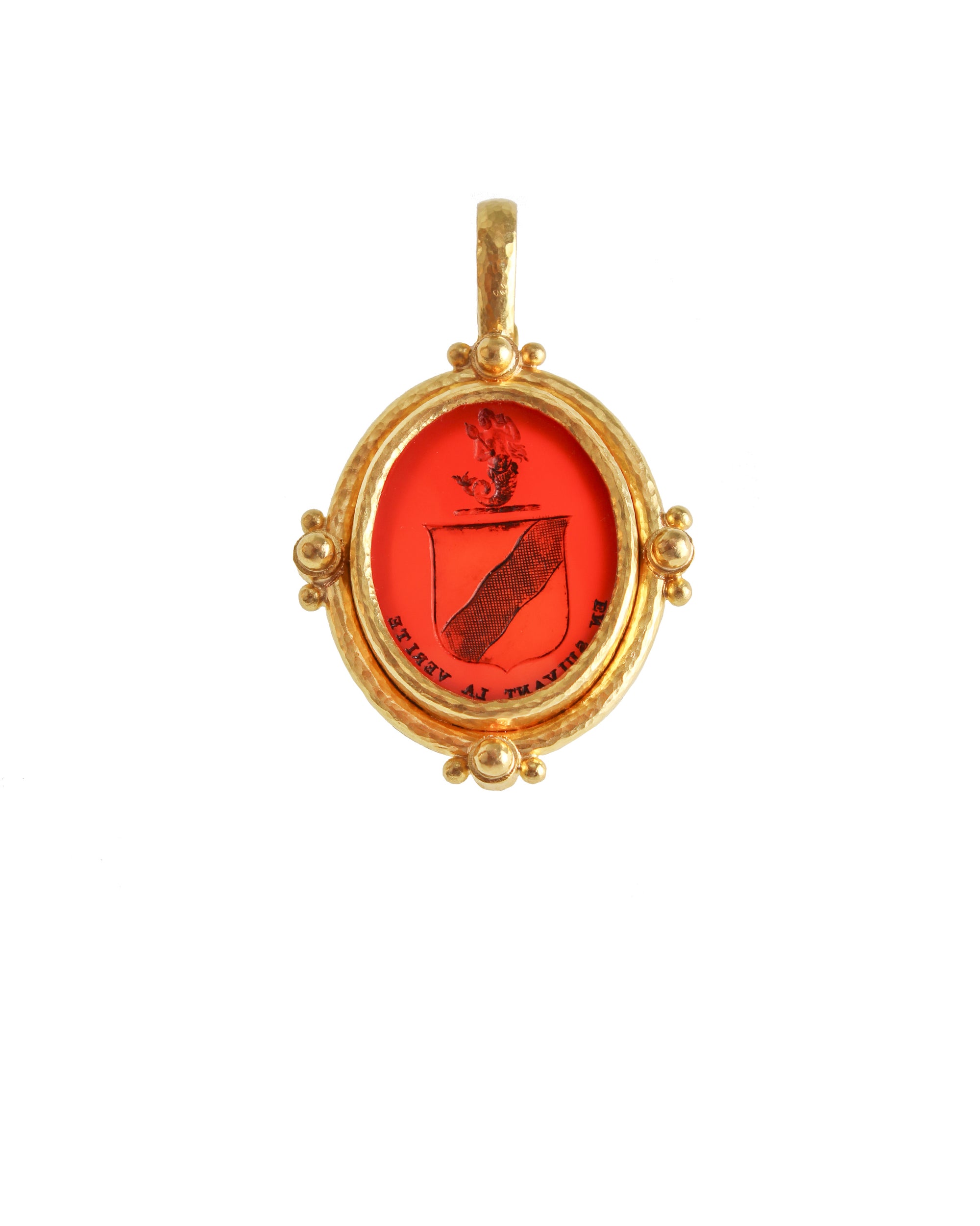 Antique Carnelian Seal 'Crest' Pendant