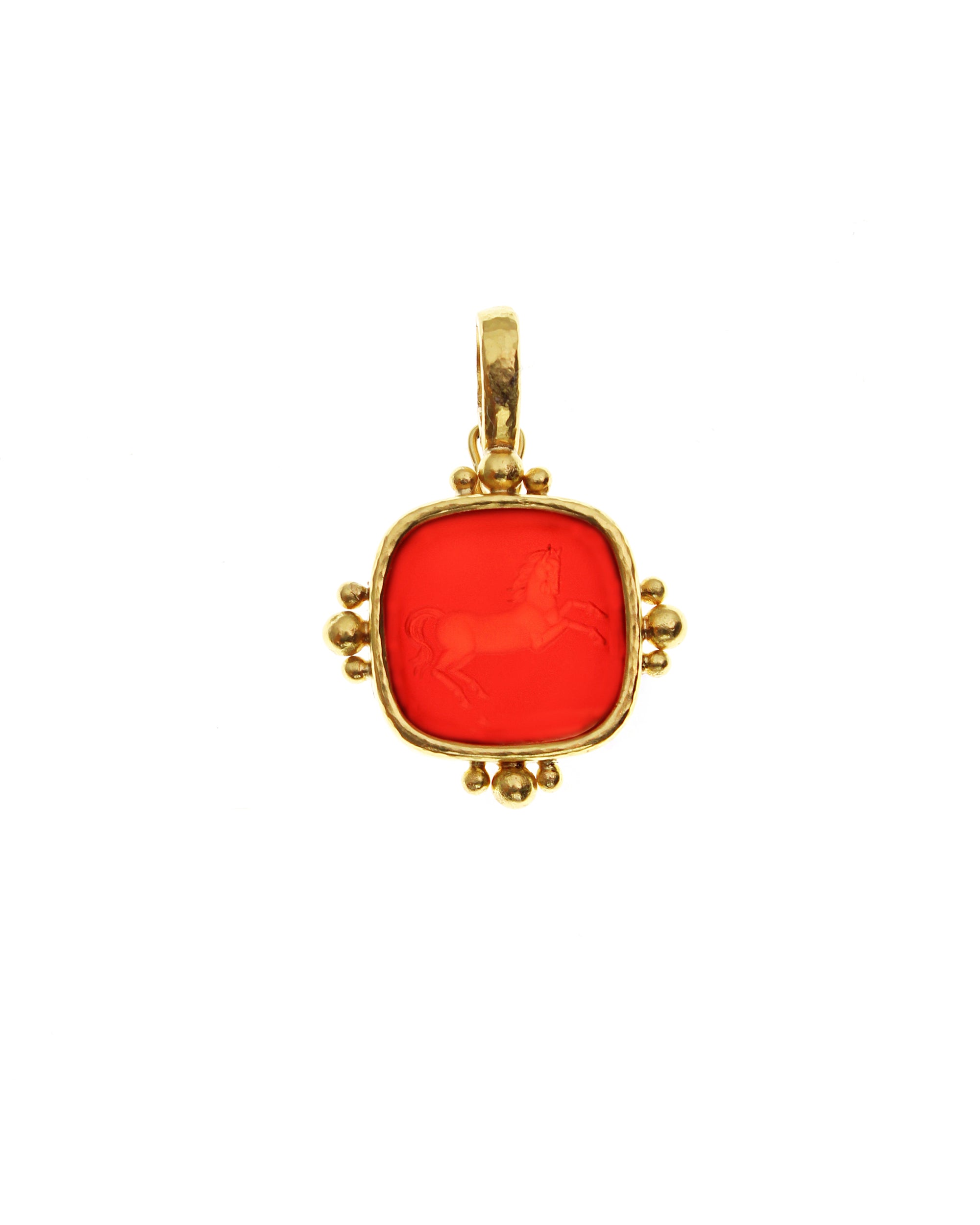 Carnelian 'Rearing Horse' Pendant